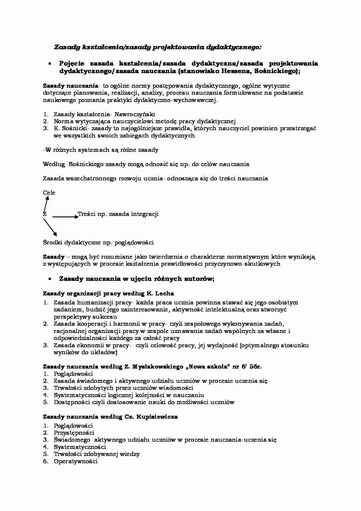 Zasady kształcenia - strona 1