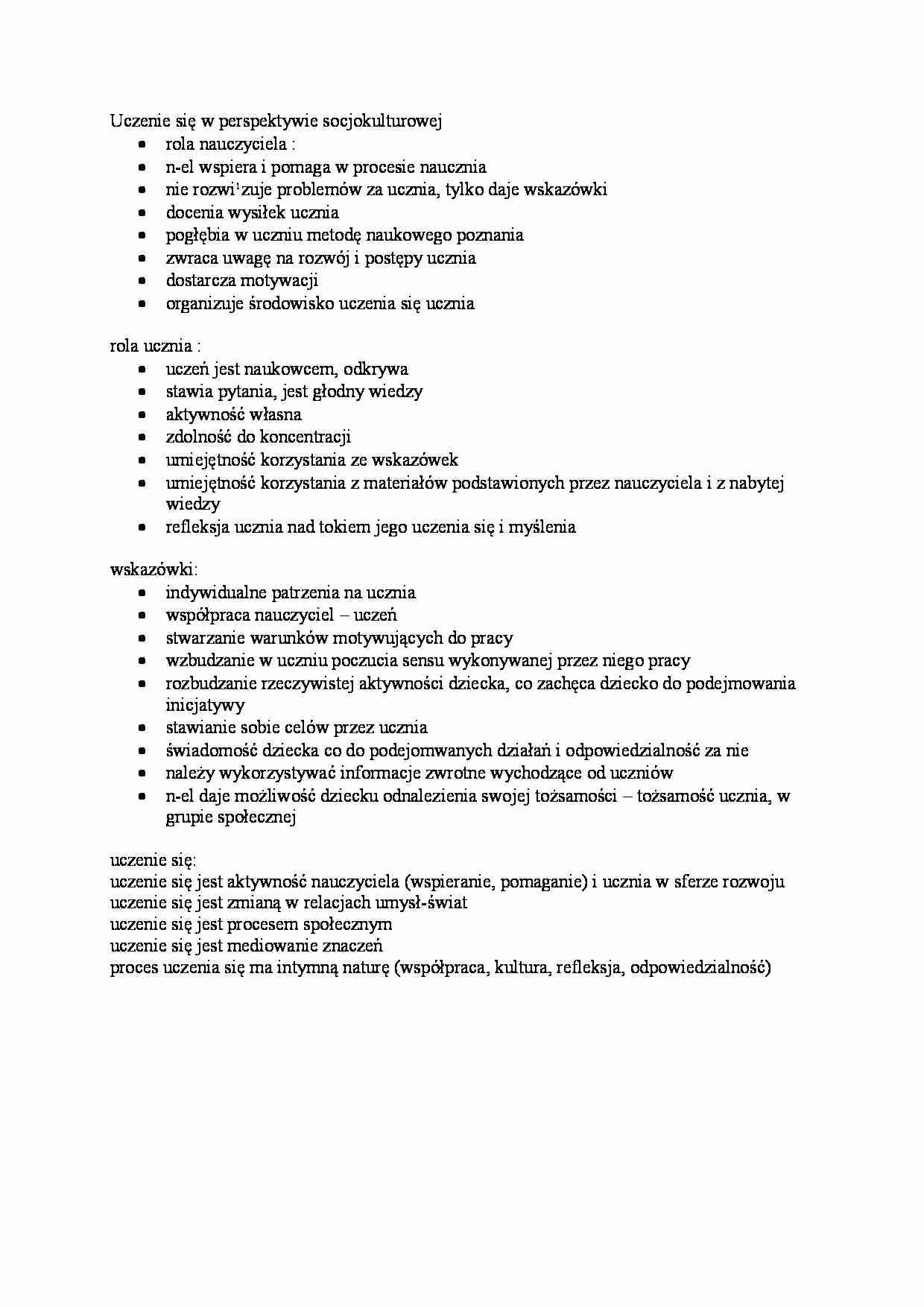  Uczenie się w perspektywie socjokulturowej - strona 1