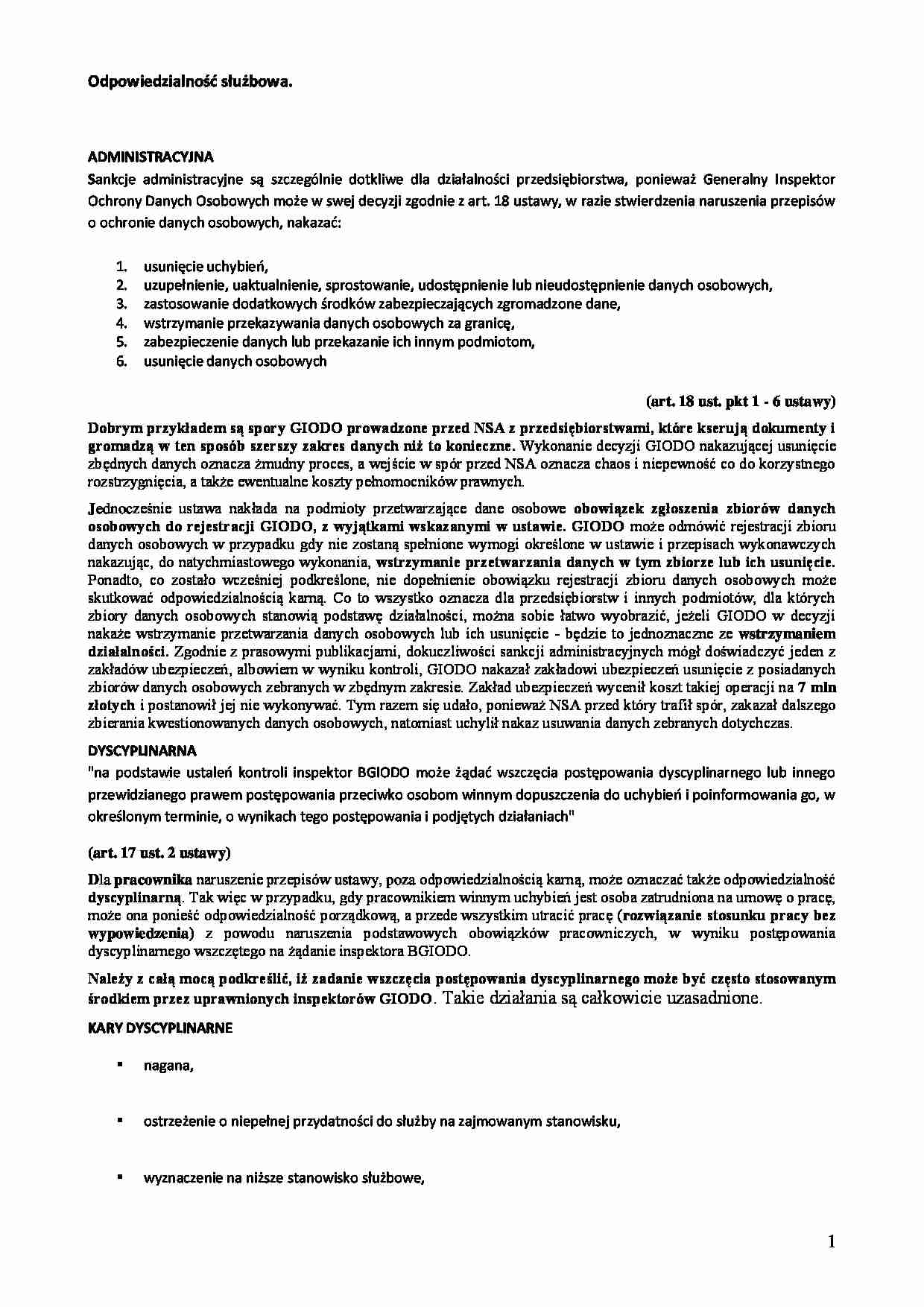 Odpowiedzialność służbowa - strona 1