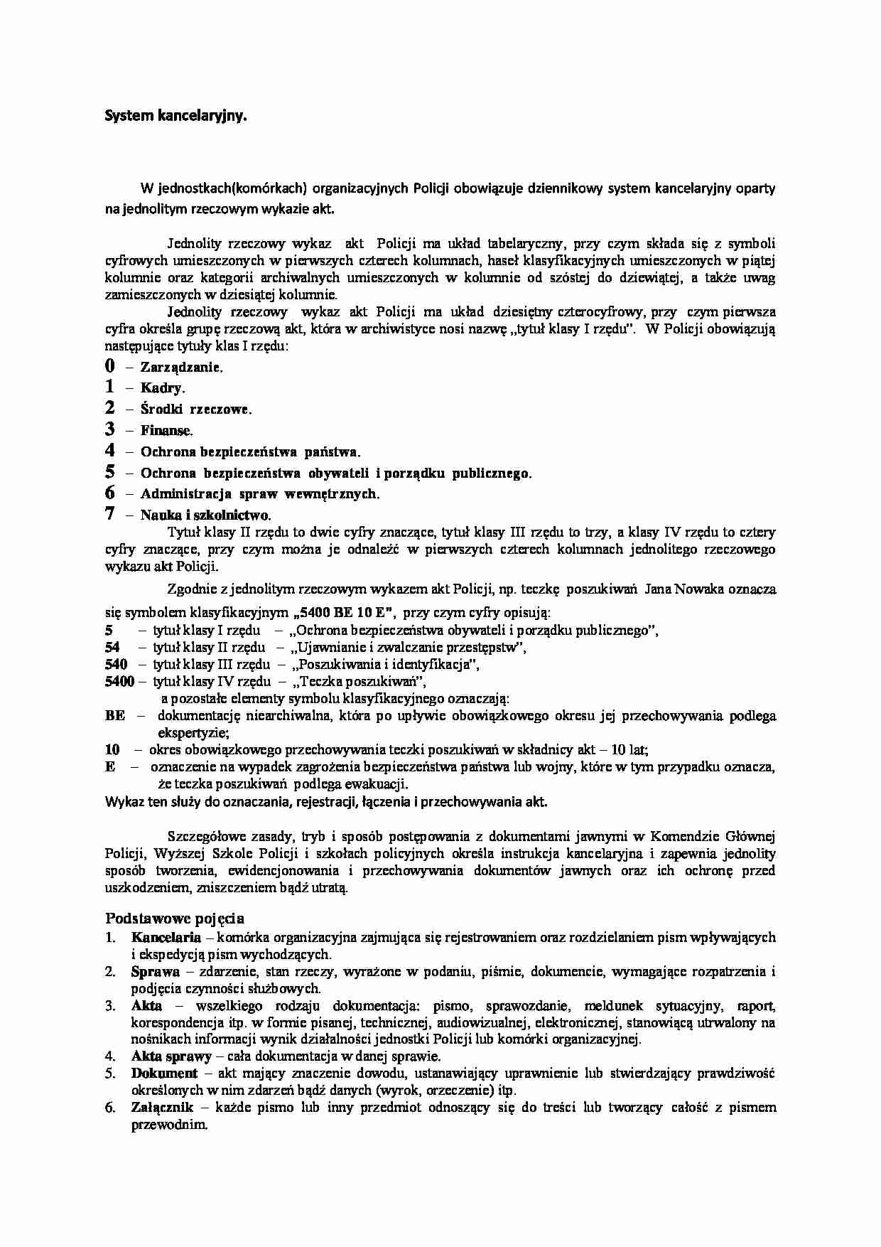 System kancelaryjny - strona 1