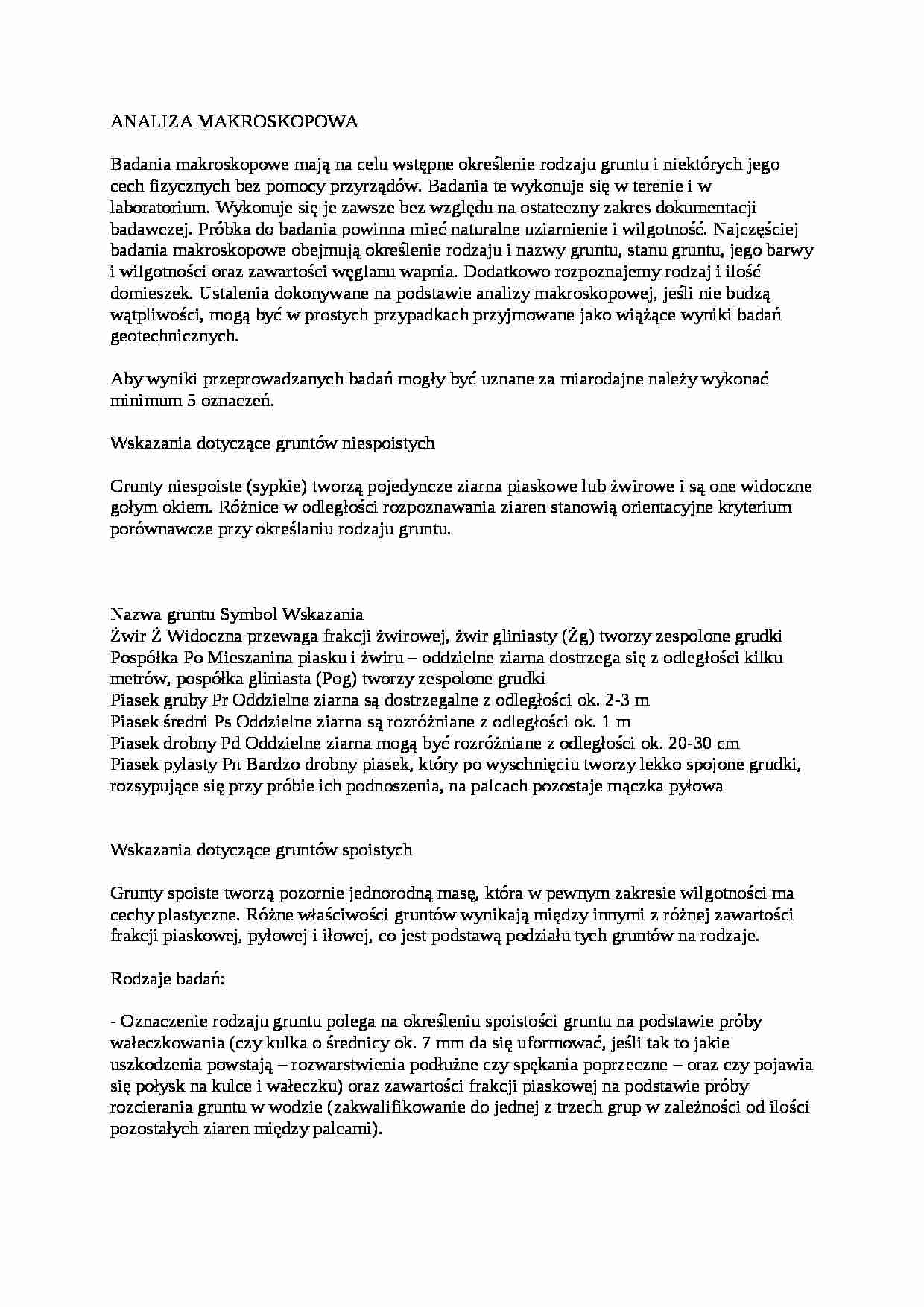 sprawozdanie z analizy makroskopowej - strona 1
