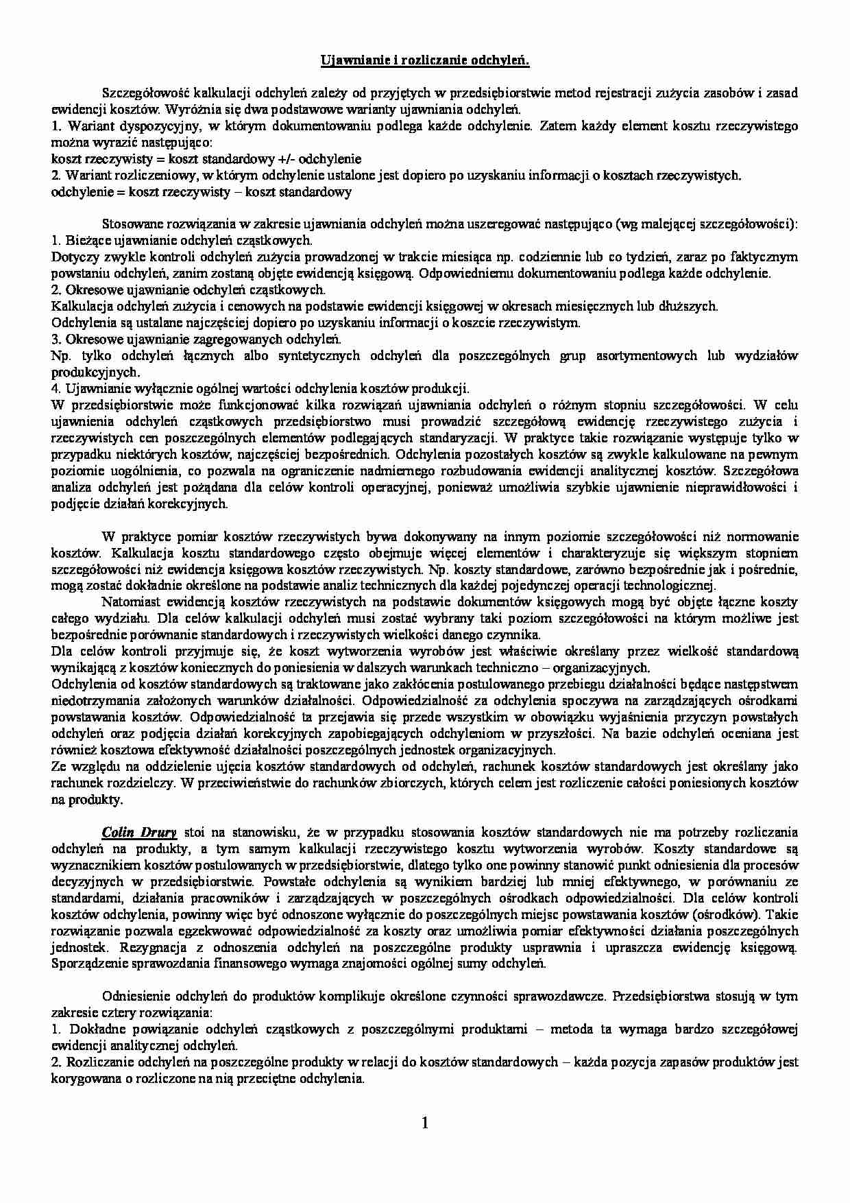 Ujawnianie i rozliczanie odchyleń - strona 1