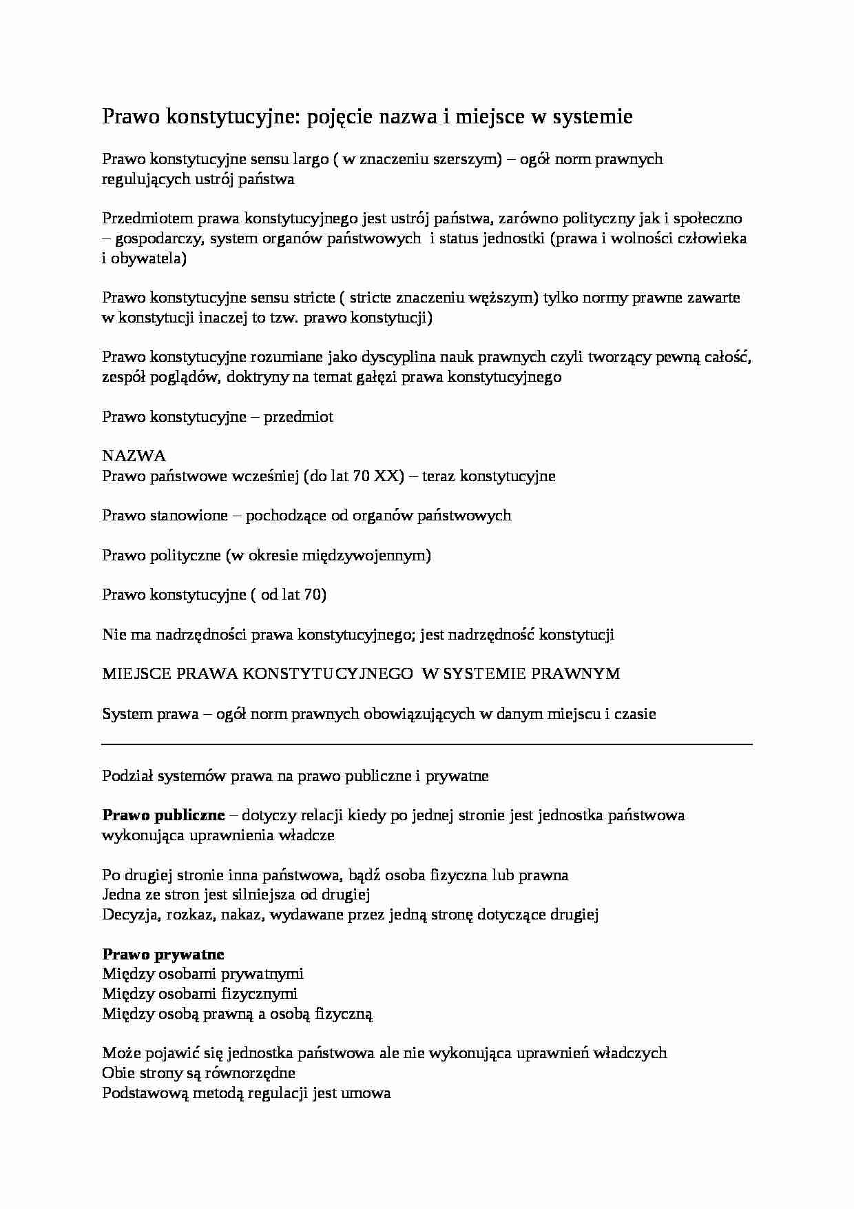 Prawo konstytucyjne- pojęcie - strona 1