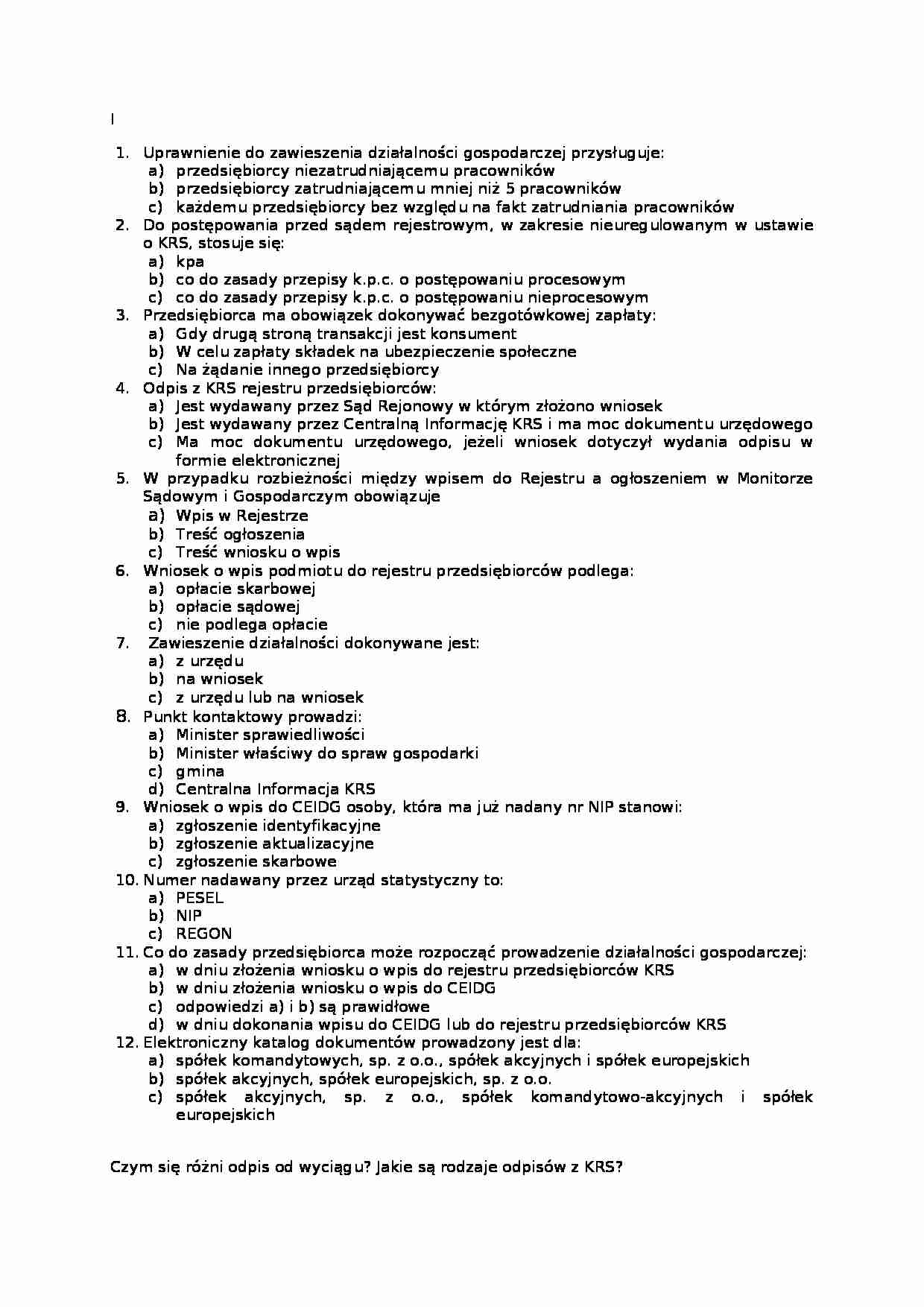 Test - działalność gospodarcza - strona 1