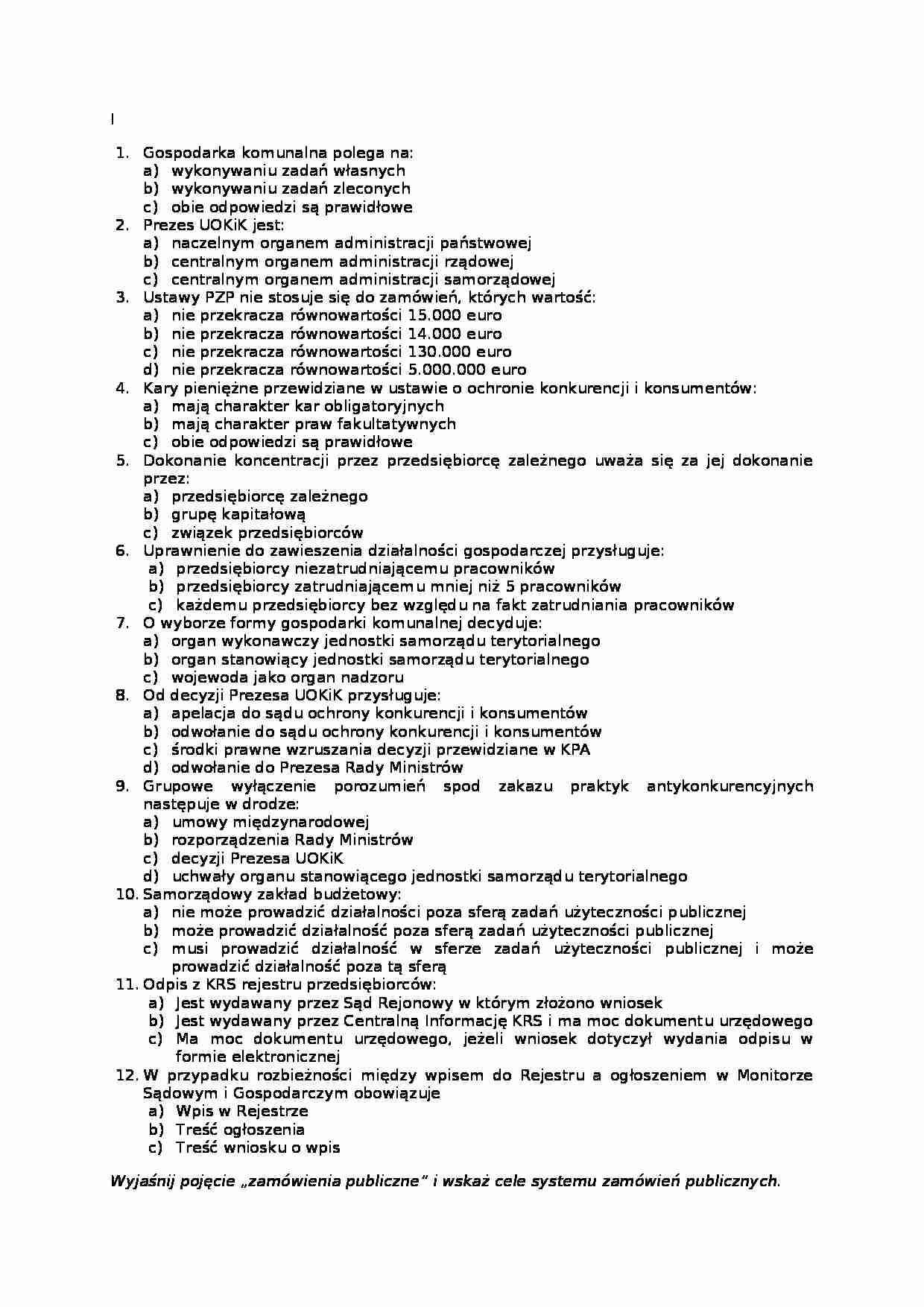 Test gospodarka komunalna - strona 1