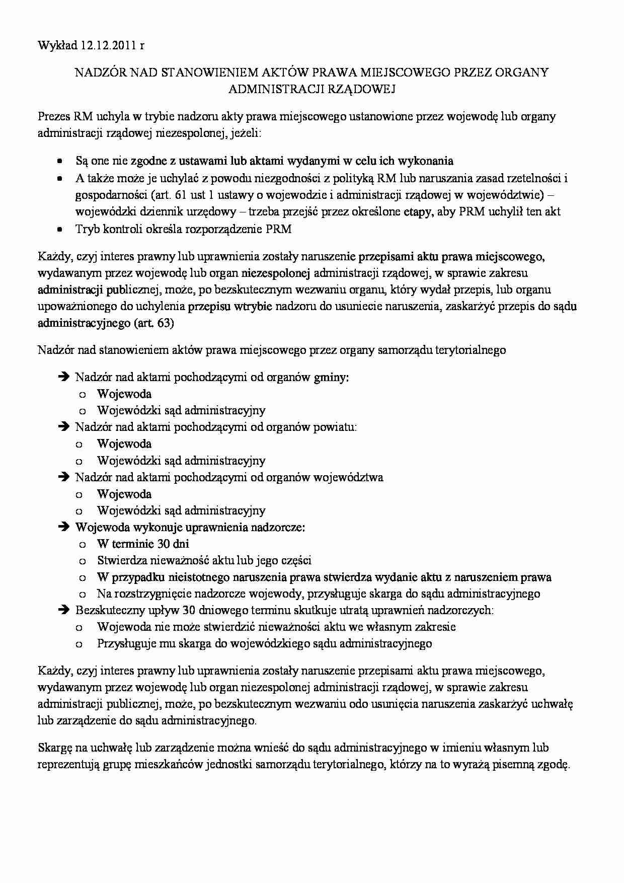 Prawo administracyjne - wykład 7 - strona 1
