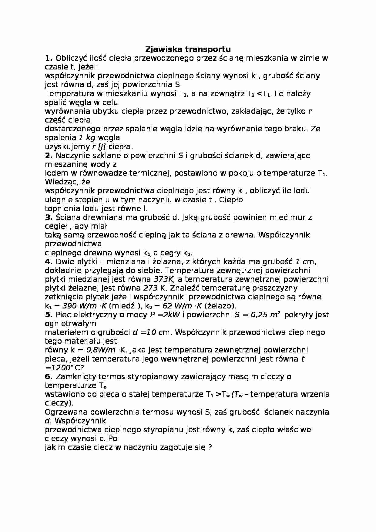 Zjawiska transportu - strona 1