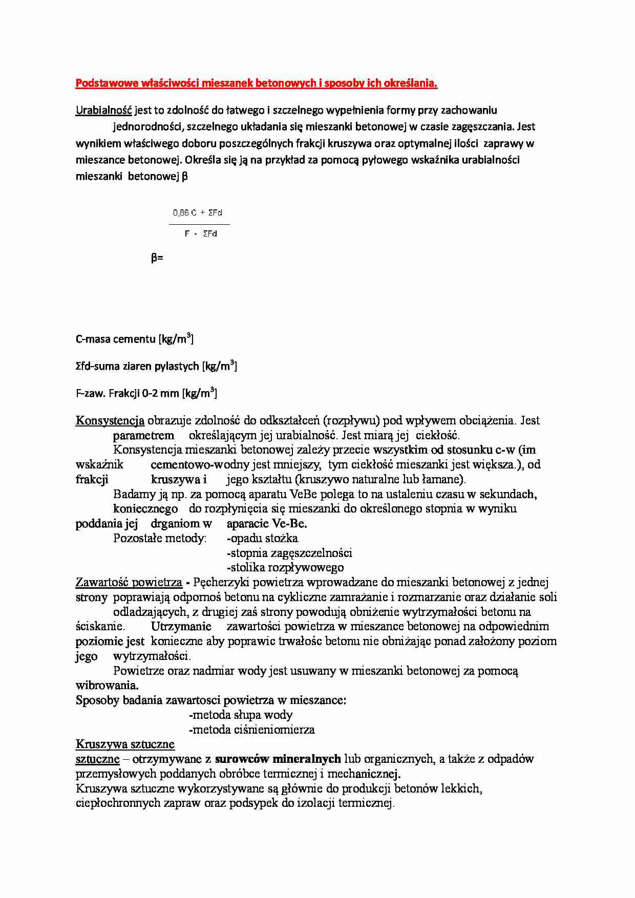 Właściwości mieszanek betonowych - strona 1