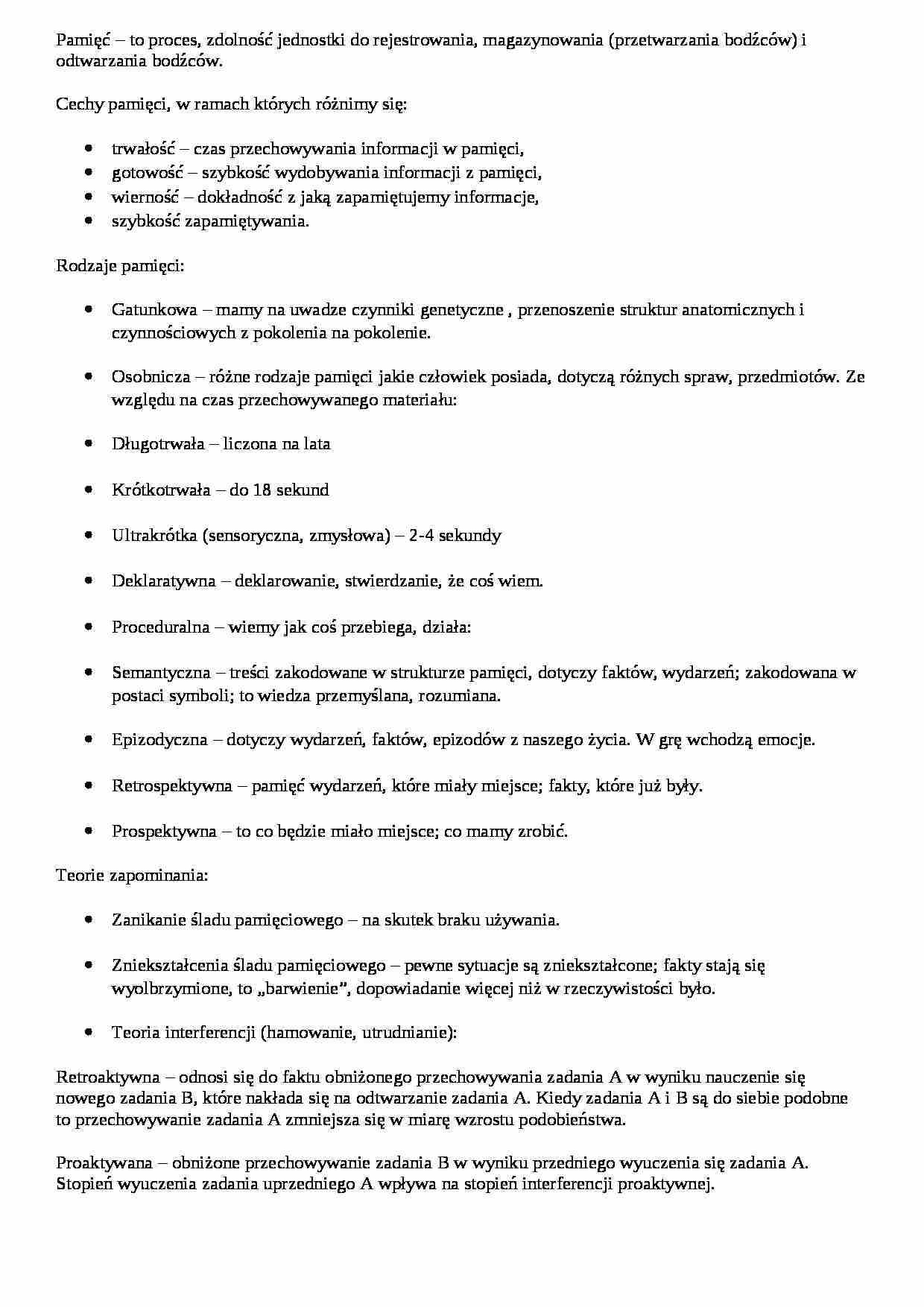 Pamięć - Przechowywanie informacji - strona 1