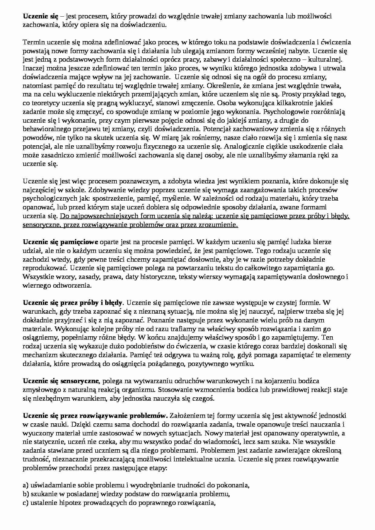 Uczenie się - strona 1