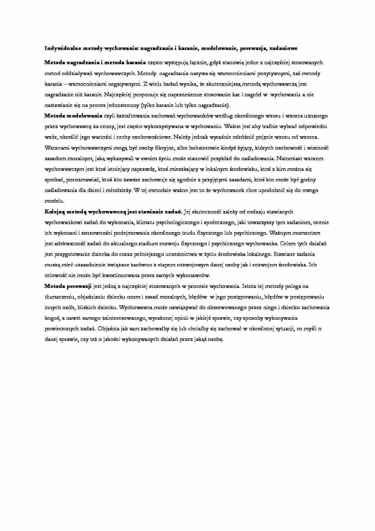 Indywidualne metody wychowania - strona 1
