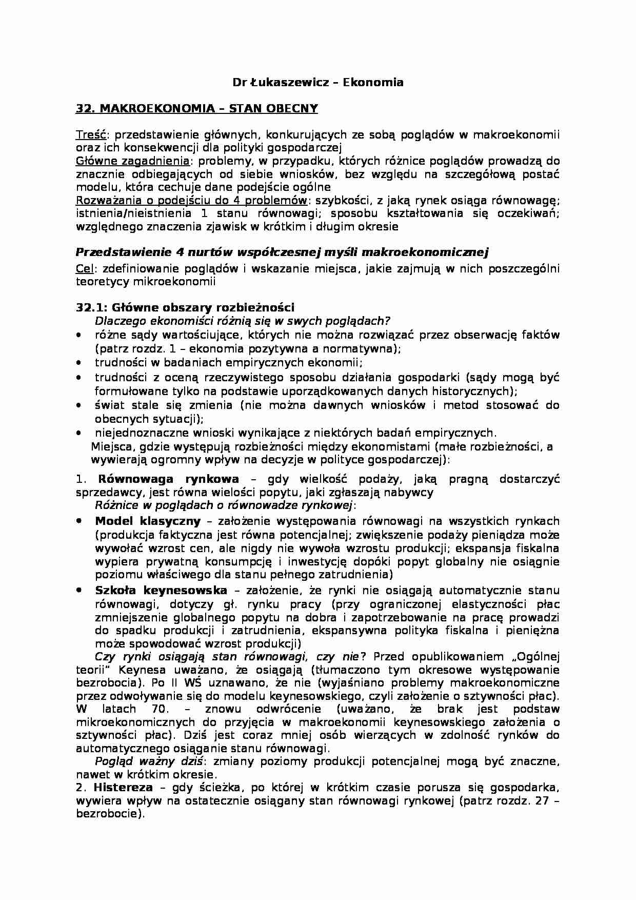 Makroekonomia stan obecny - omówienie  - strona 1