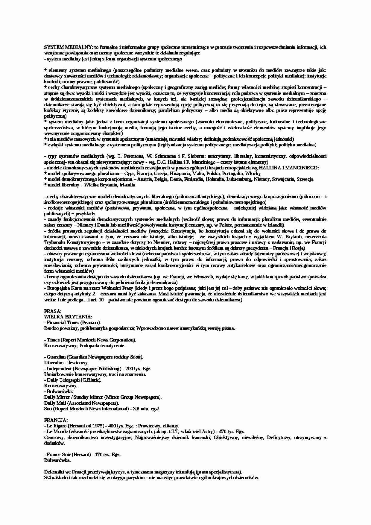 System medialny - skrypt - strona 1