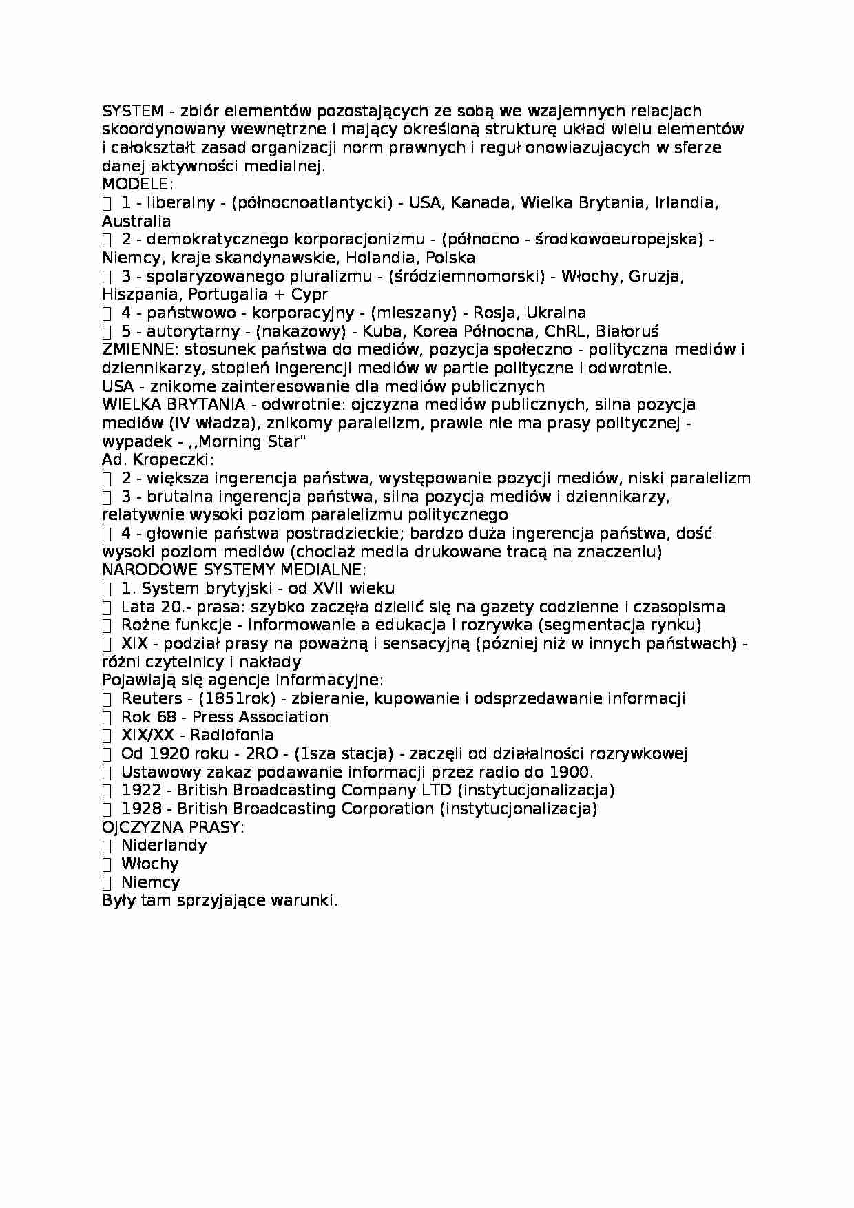 Systemy medialne -  wprowadzenie - strona 1