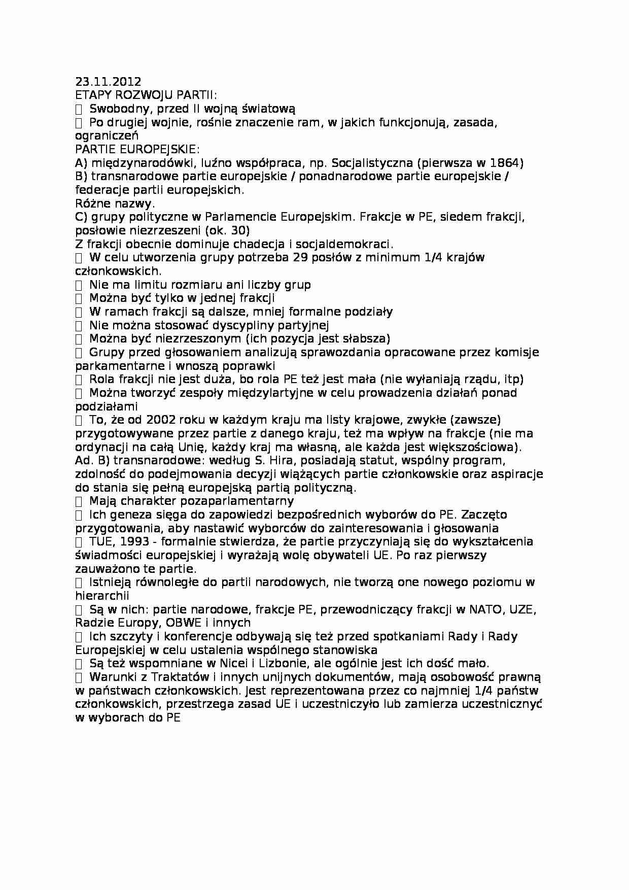 Etapy rozwoju partii - omówienie  - strona 1