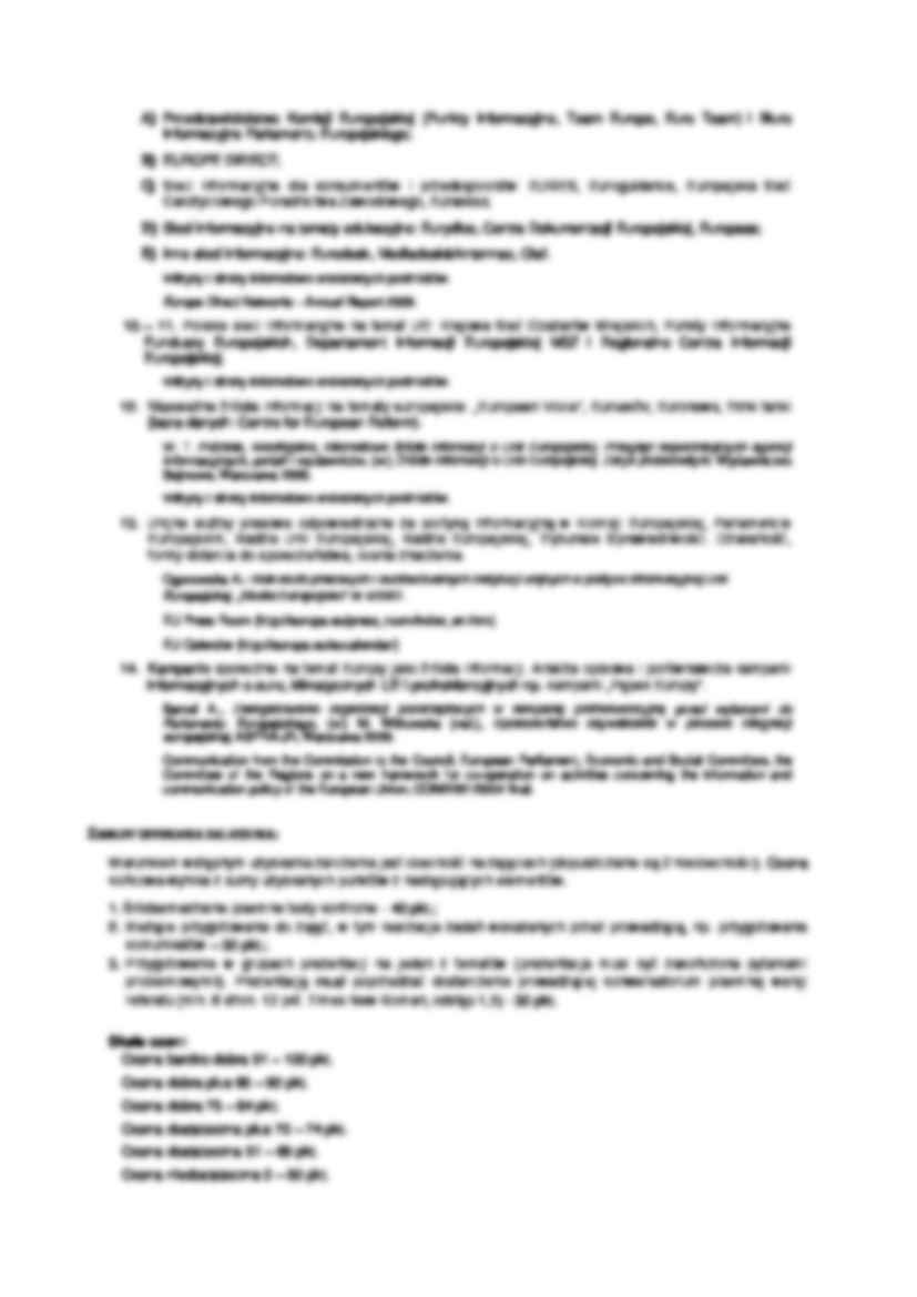 Informacja Europejska - zaliczenie na ocenę - strona 2