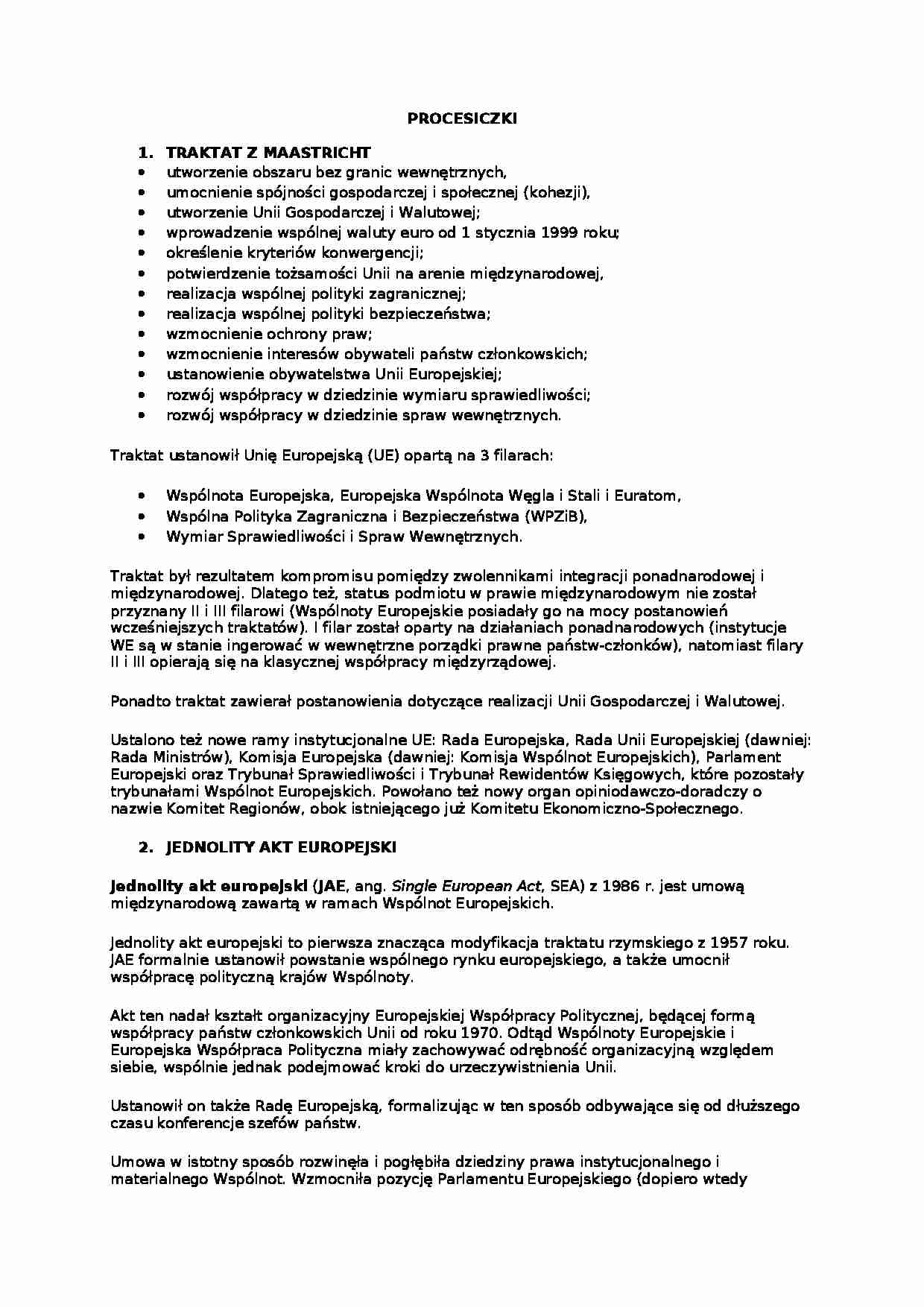 Traktat z Maastricht - omówienie  - strona 1