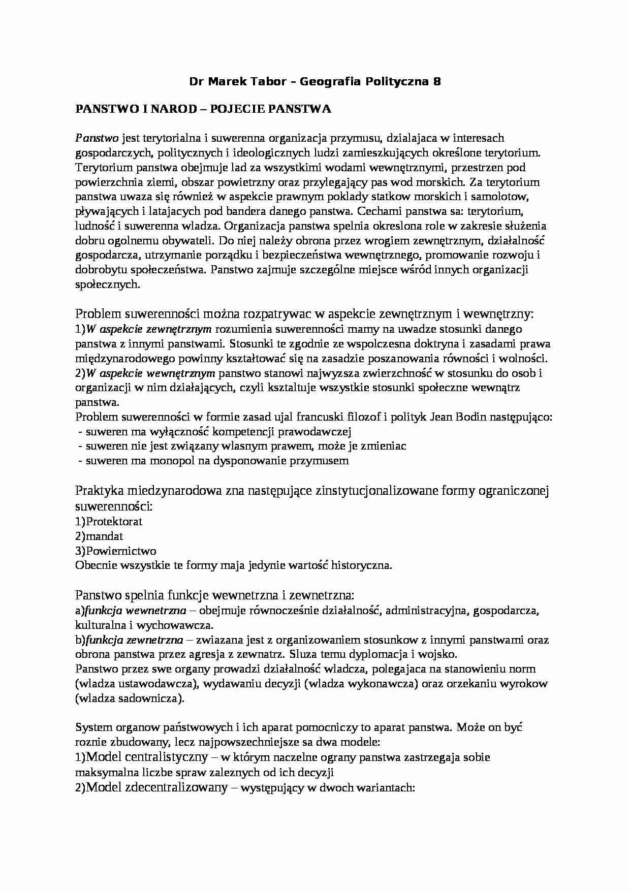 Naród i państwo - wykład - strona 1