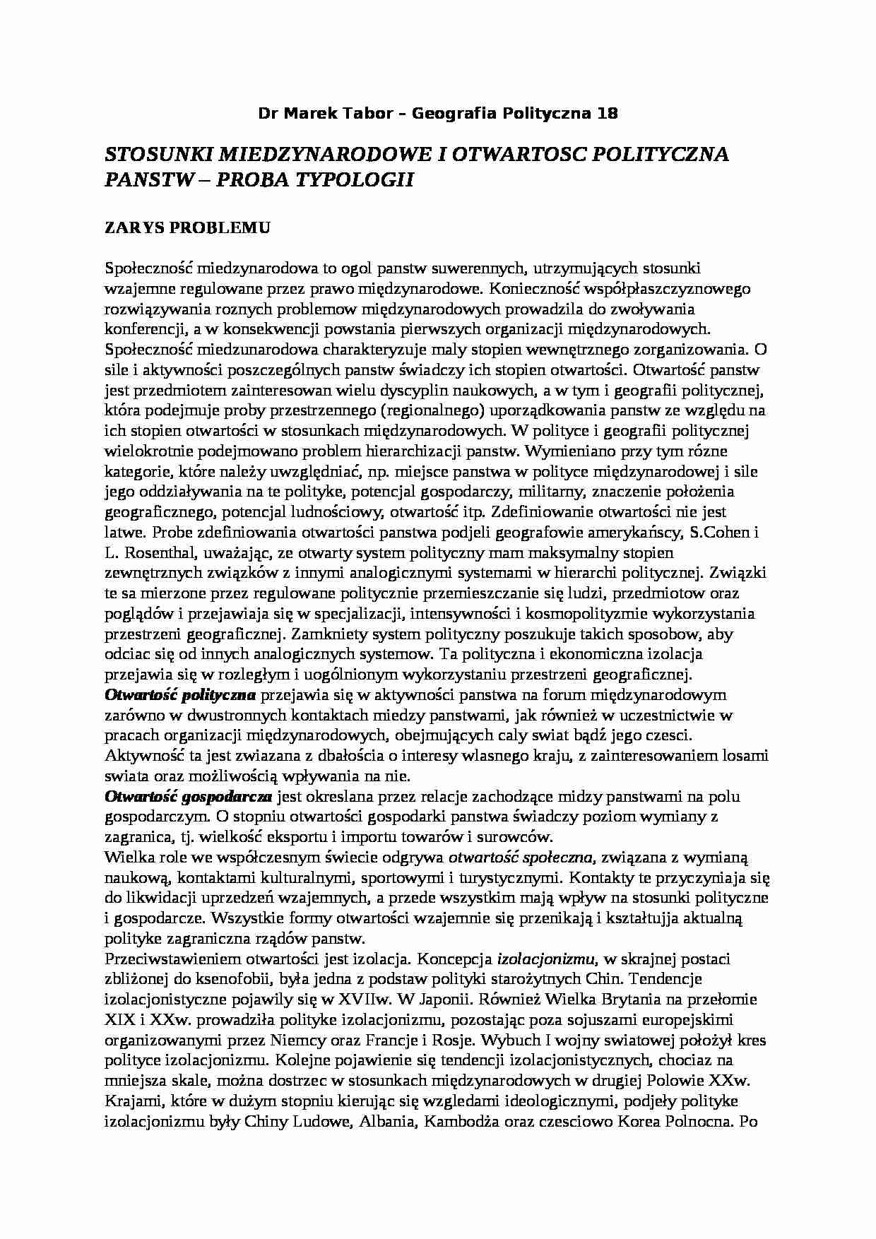 Stosunki międzynarodowe - omówienie  - strona 1