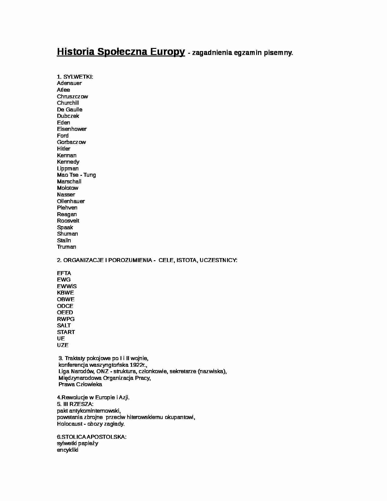Zagadnienia na egzamin -  historia  - strona 1