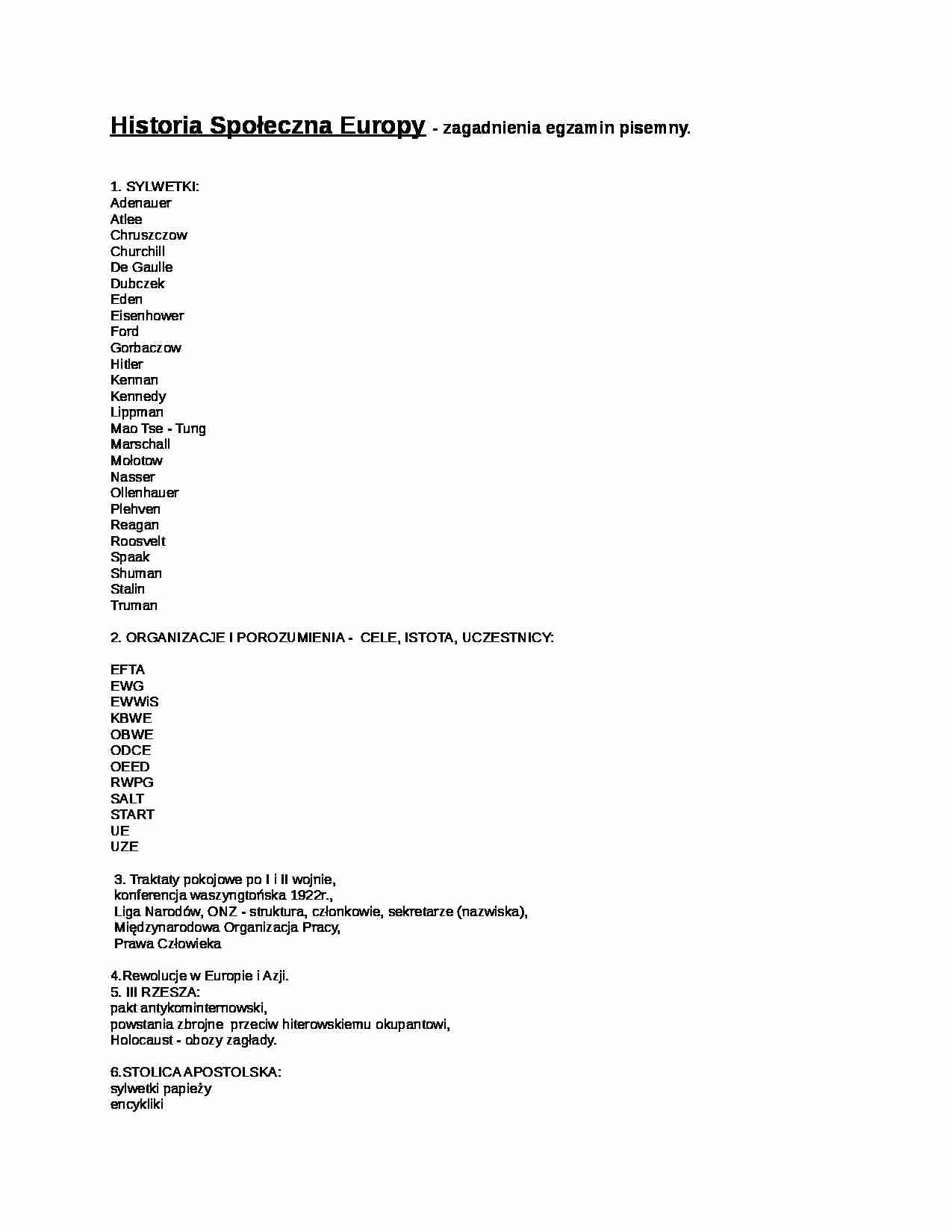Zagadnienia na egzamin pisemny - historia - strona 1