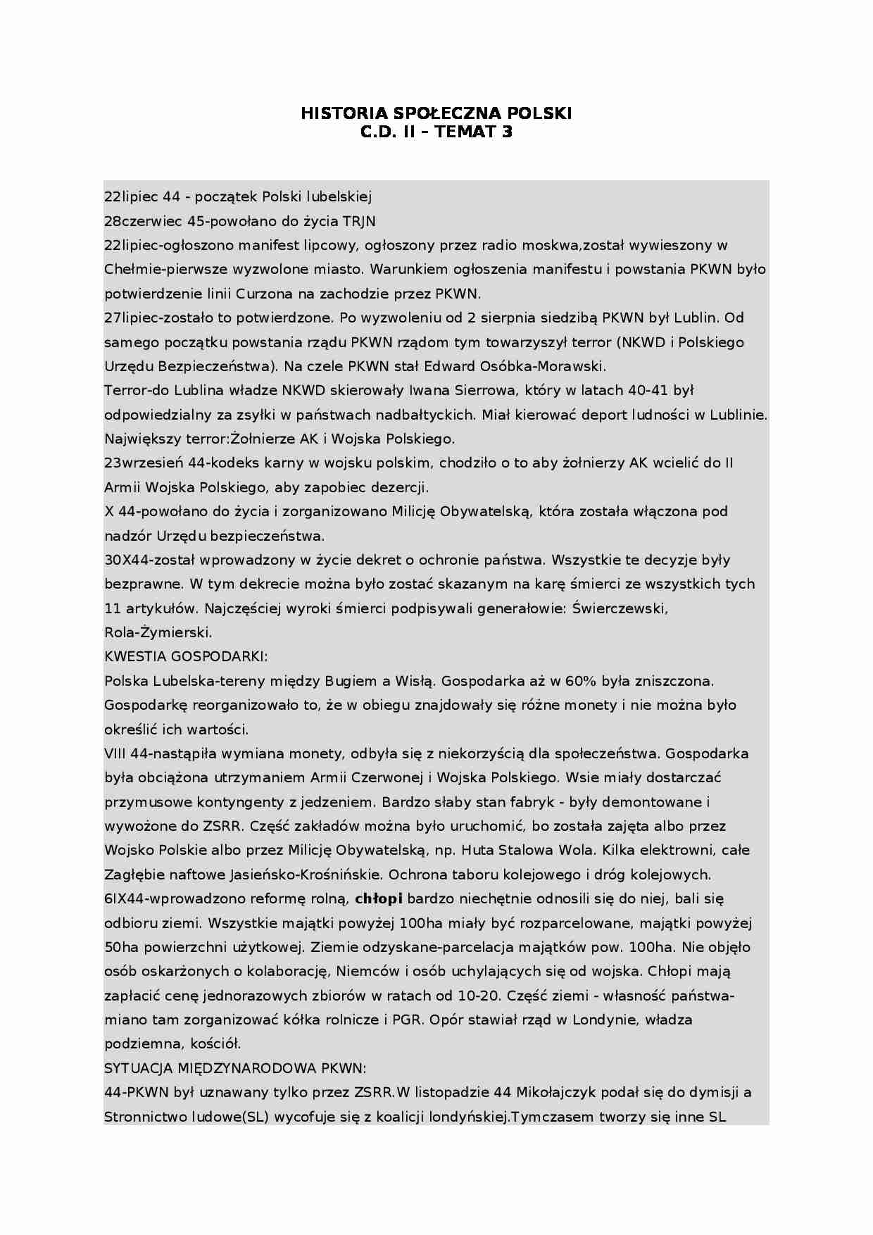 Początek Polski Lubelskiej - omówienie - strona 1