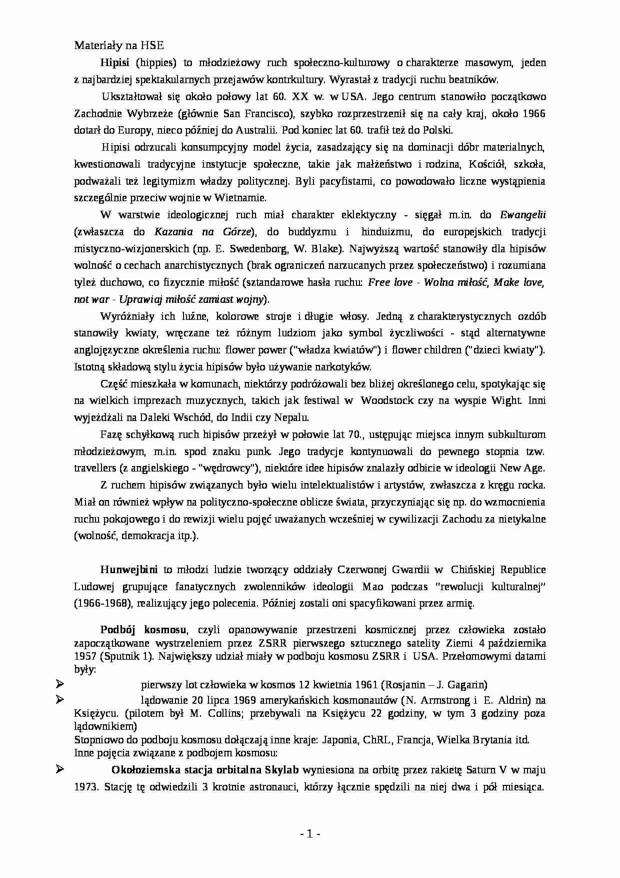 Historia - materiały na egzamin - strona 1