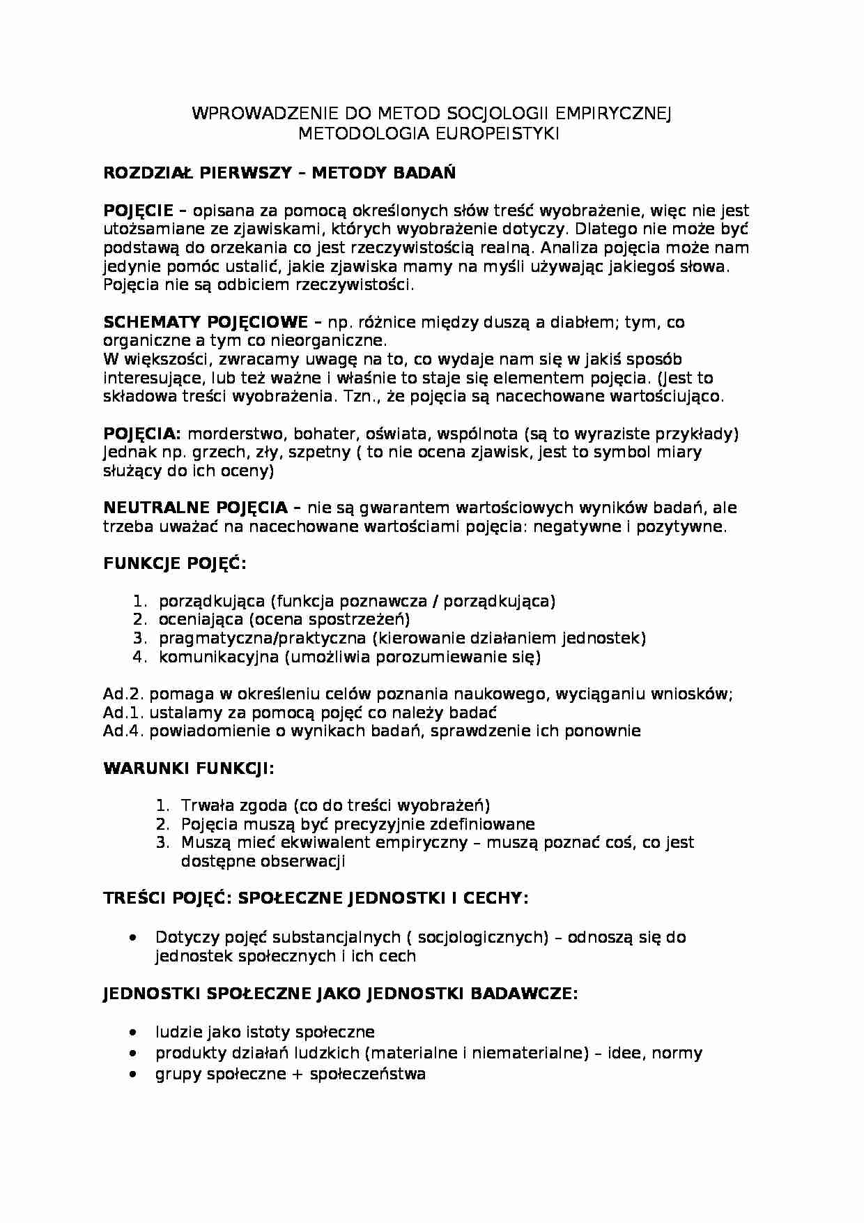 Metodologia Europeistyki - wprowadzenie - strona 1