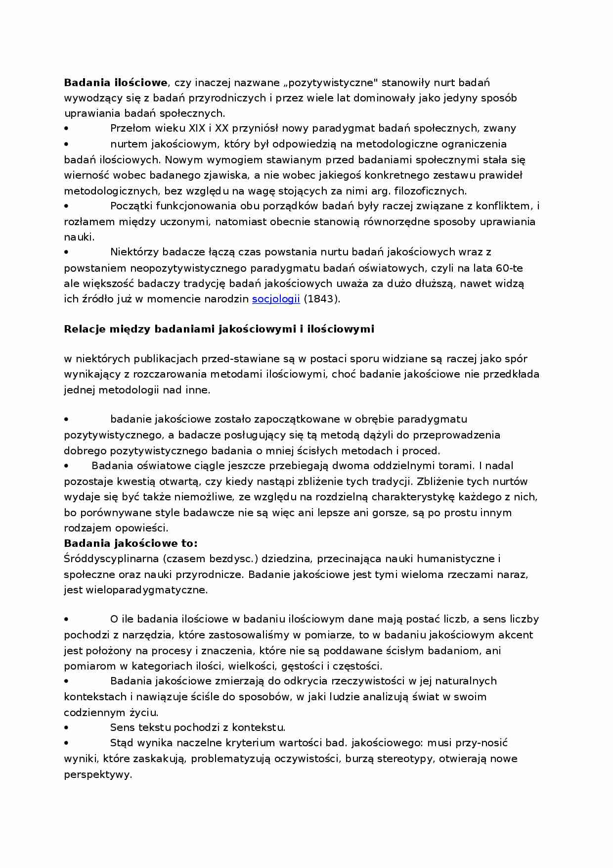 badania ilościowe i jakościowe - omówienie  - strona 1