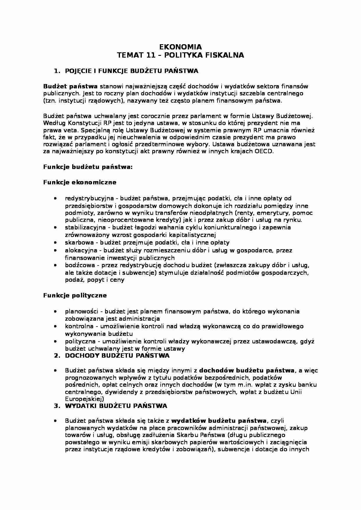 Ekonomia -  Polityka fiskalna - strona 1