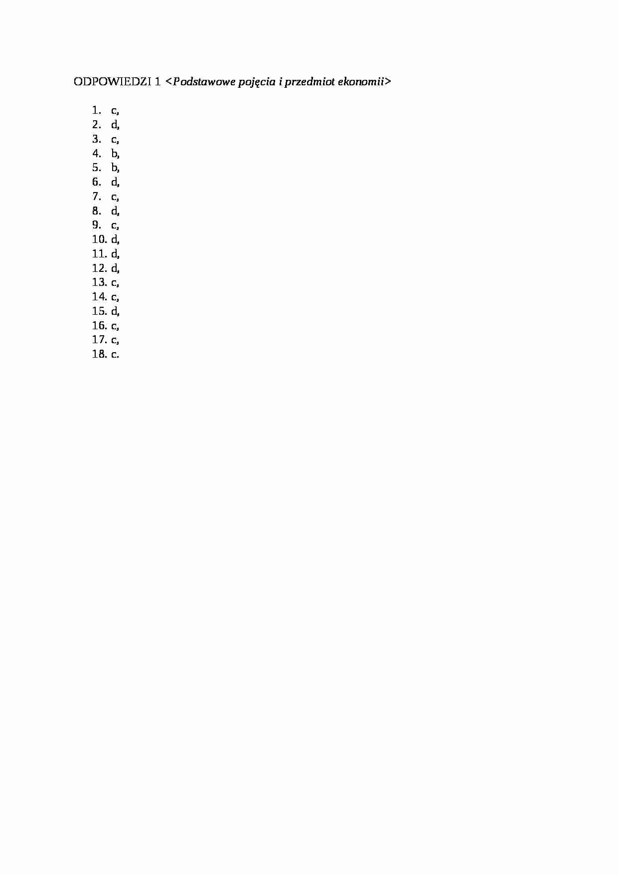 Odpowiedzi 1 Ekonomia  - strona 1