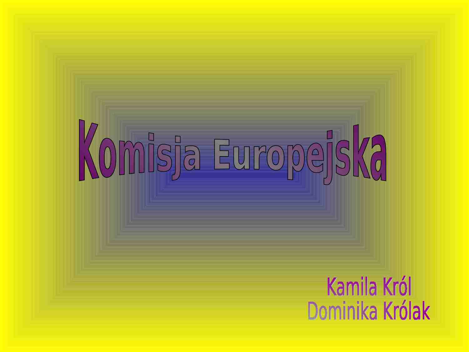 Komisja Europejska - prezentacja - strona 1