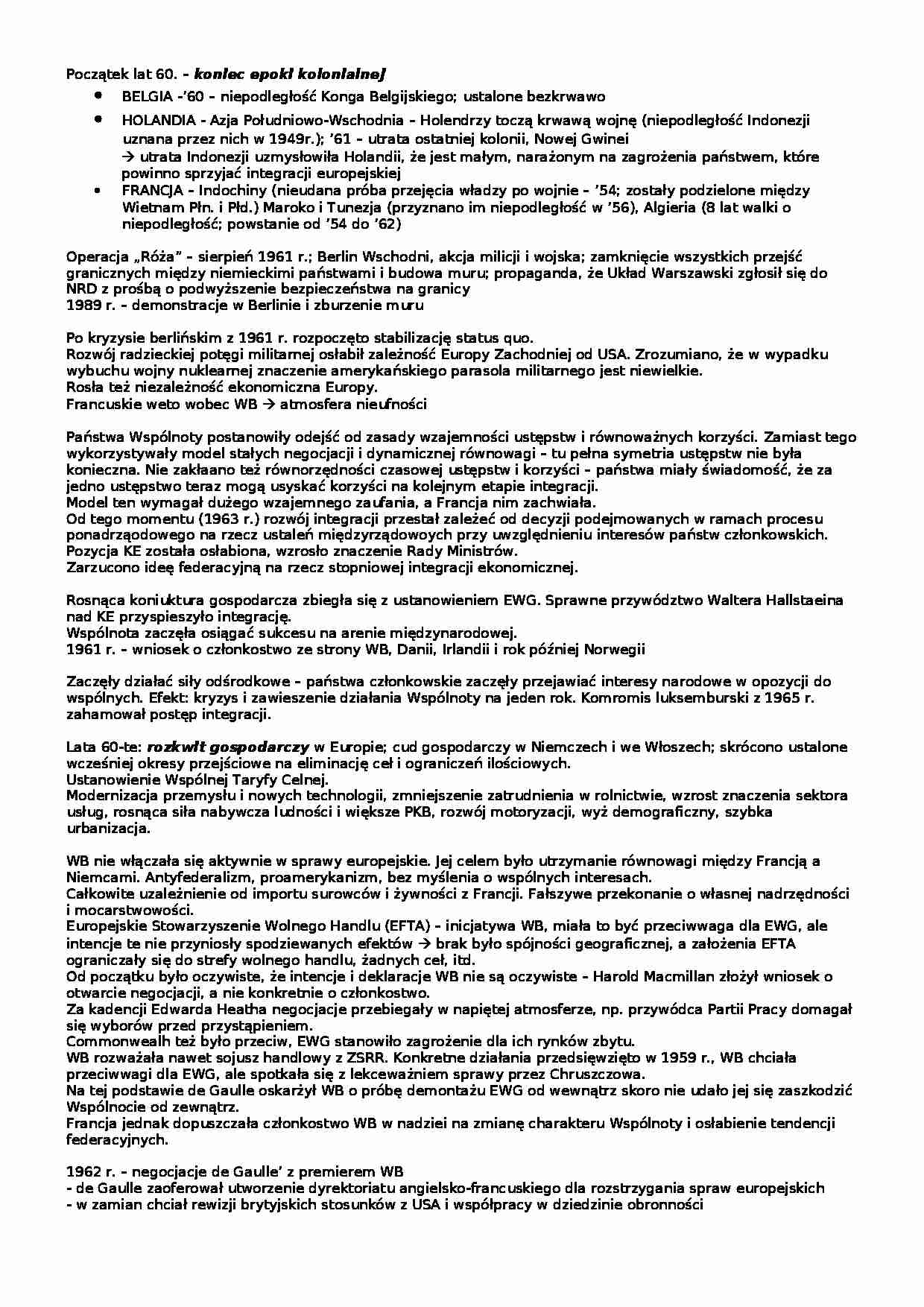 Procesy integracyjne w Europie - akt z Lizbony - omówienie  - strona 1