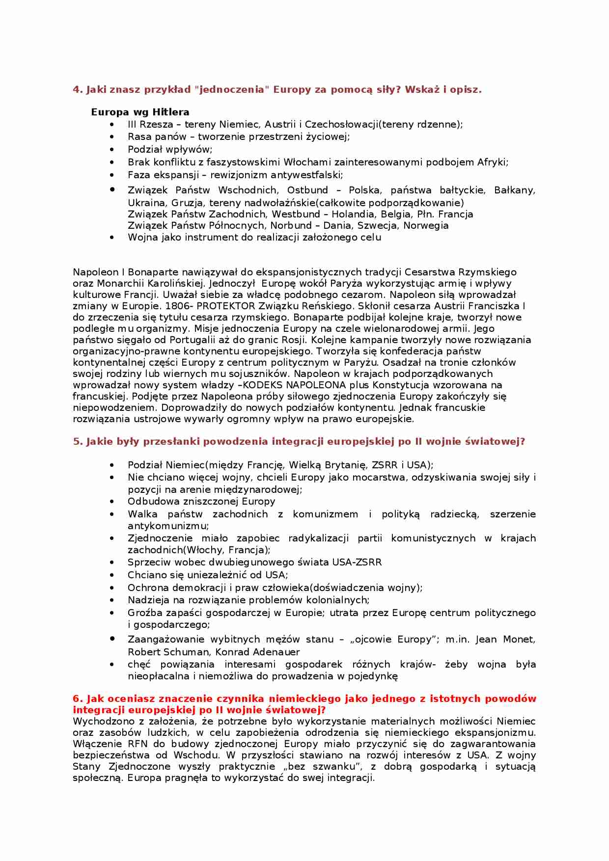 Procesy Integracyjne w Europie - pytania przykładowe  - strona 1