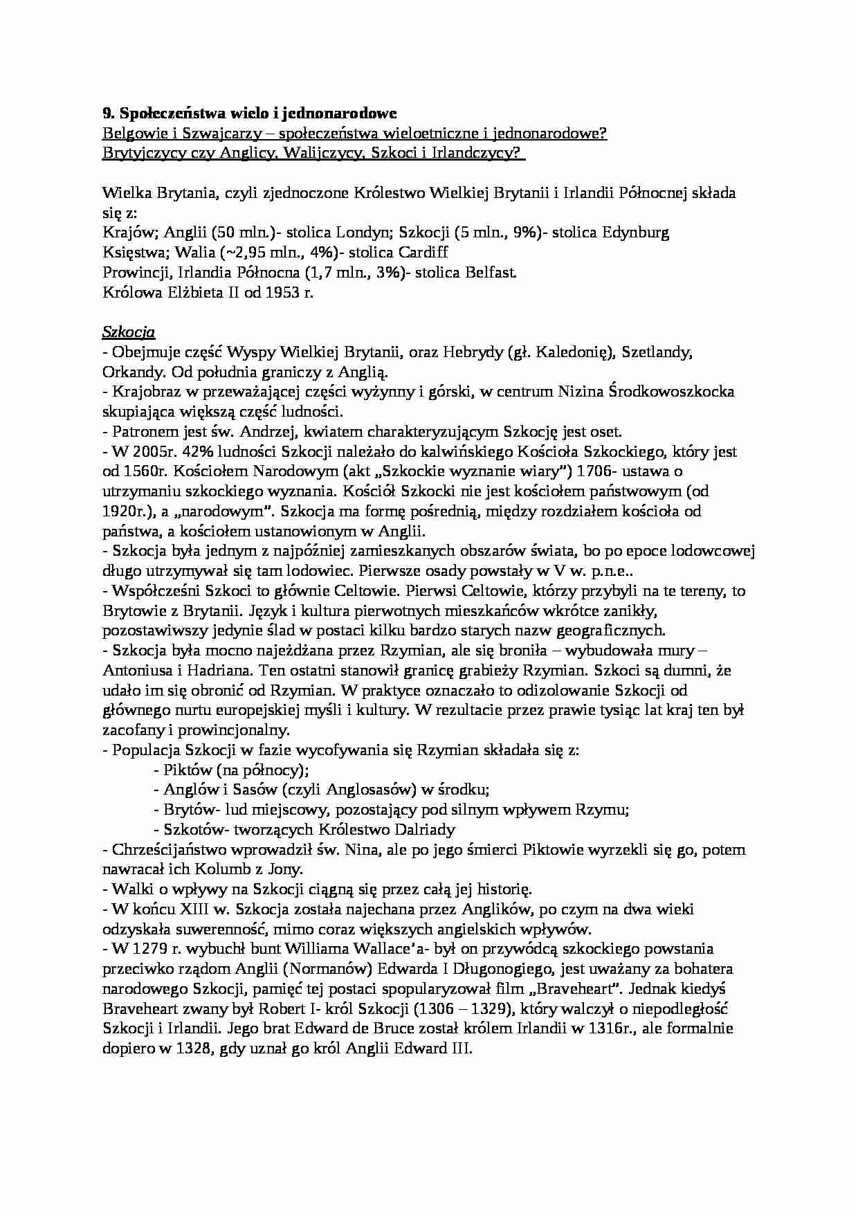 Społeczeństwa jedno i wielonarodowe - omówienie  - strona 1