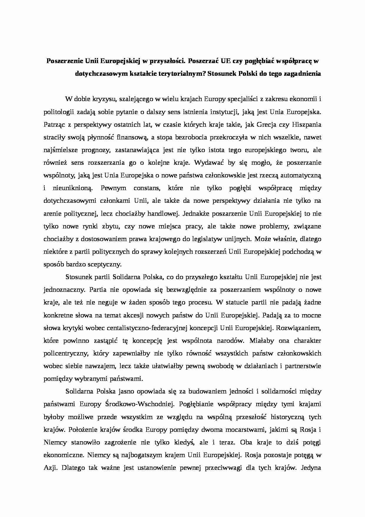  debata - poszerzanie czy pogłębianie współpracy - strona 1