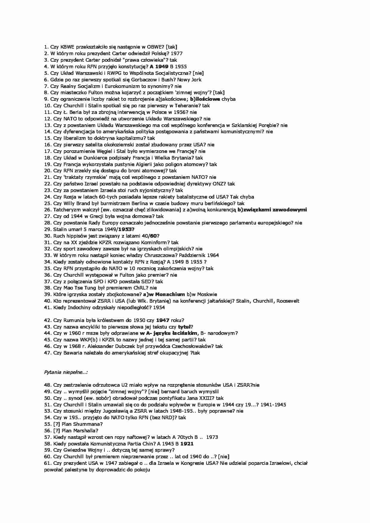 pytania i odpowiedzi przykładowe -  historia - strona 1
