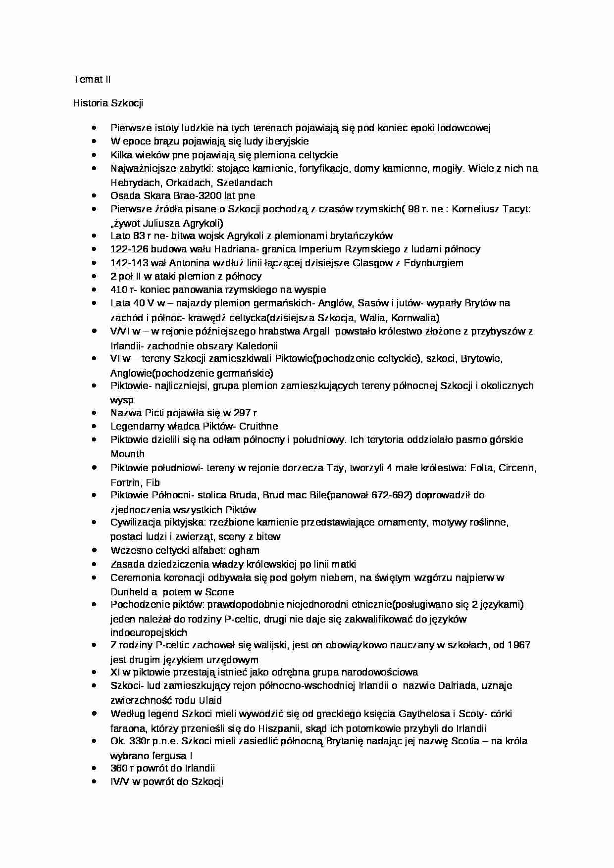 Historia Szkocji - omówienie - strona 1