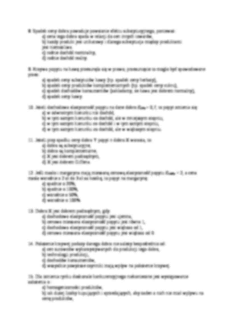 Ekonomia - test Uniwesytet Warszawski - strona 2