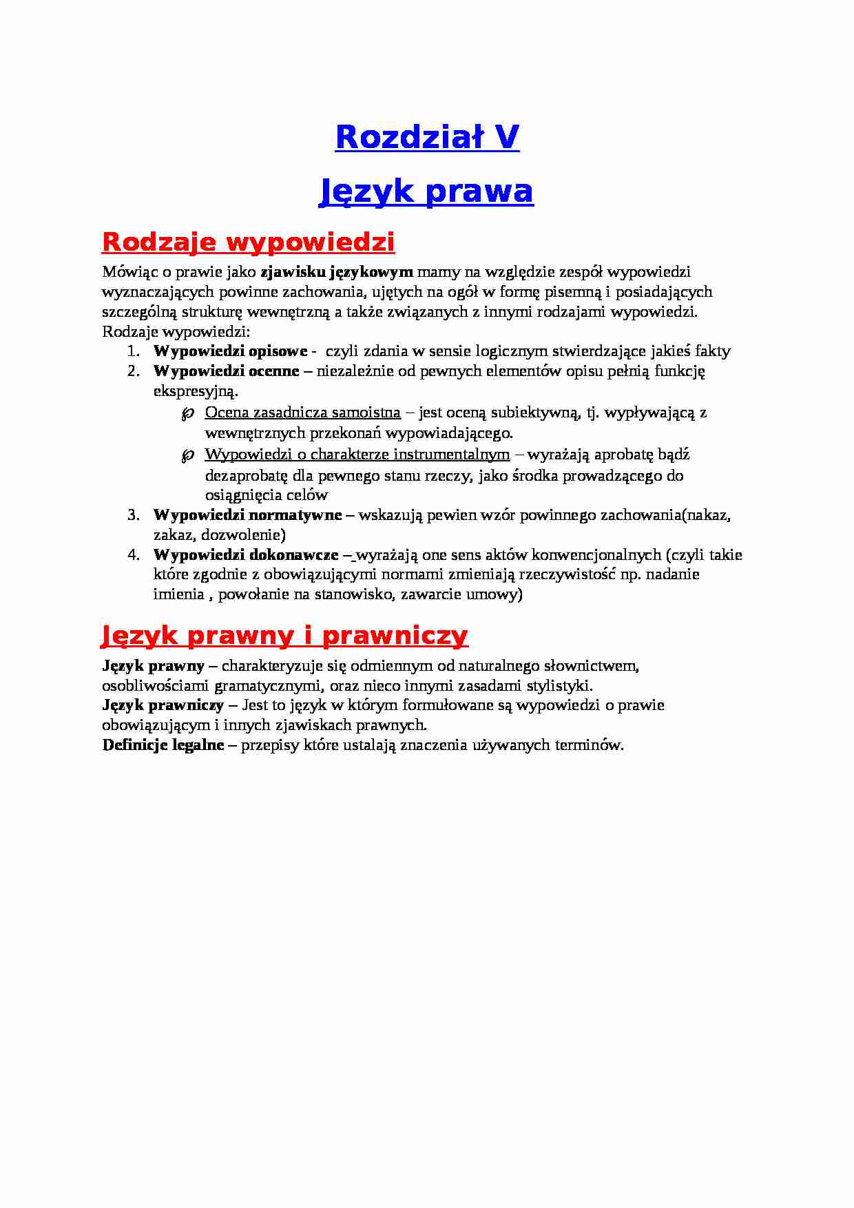 język prawa - omówienie  - strona 1