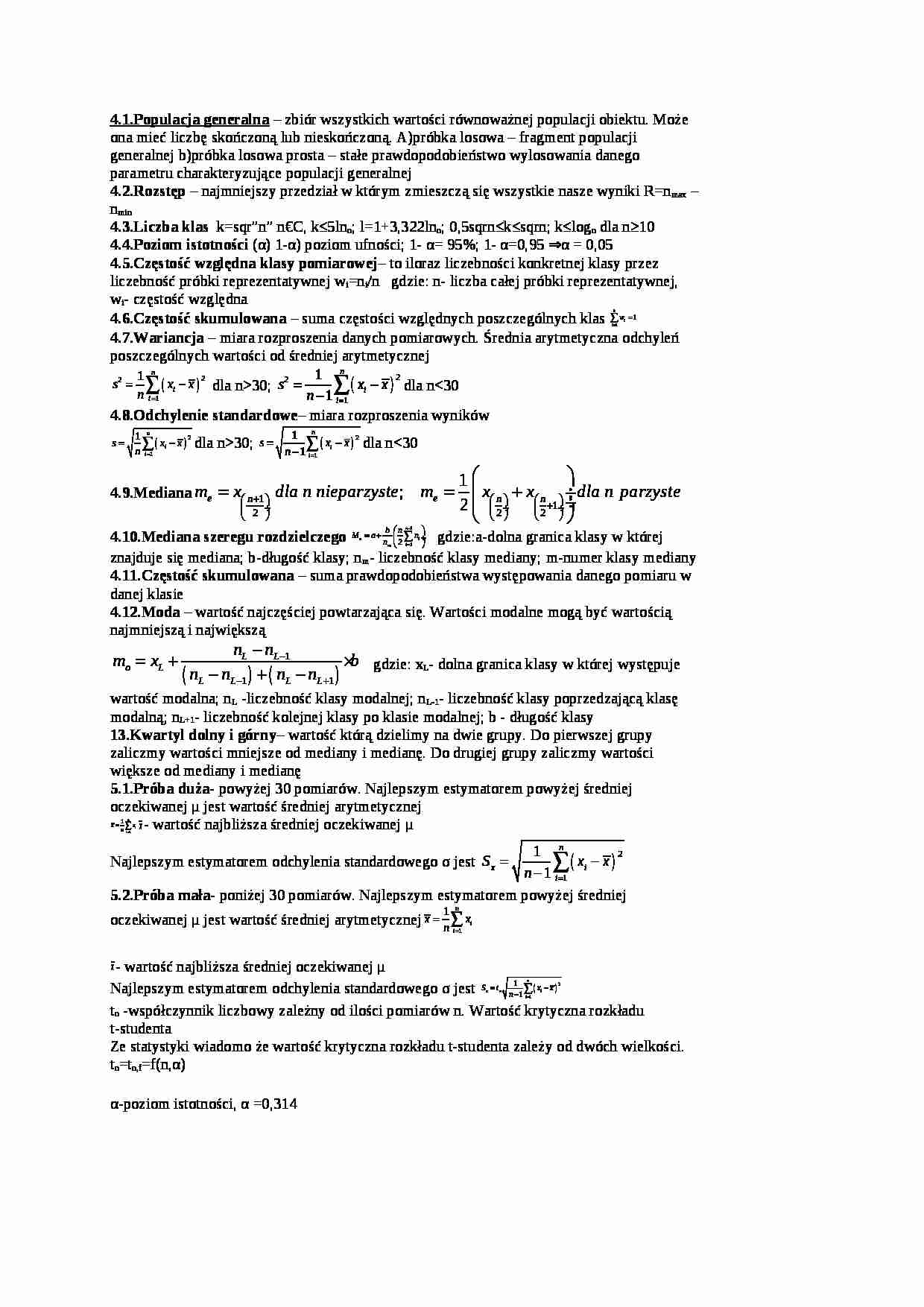 Metrologia i monitoring - Populacja generalna  - strona 1