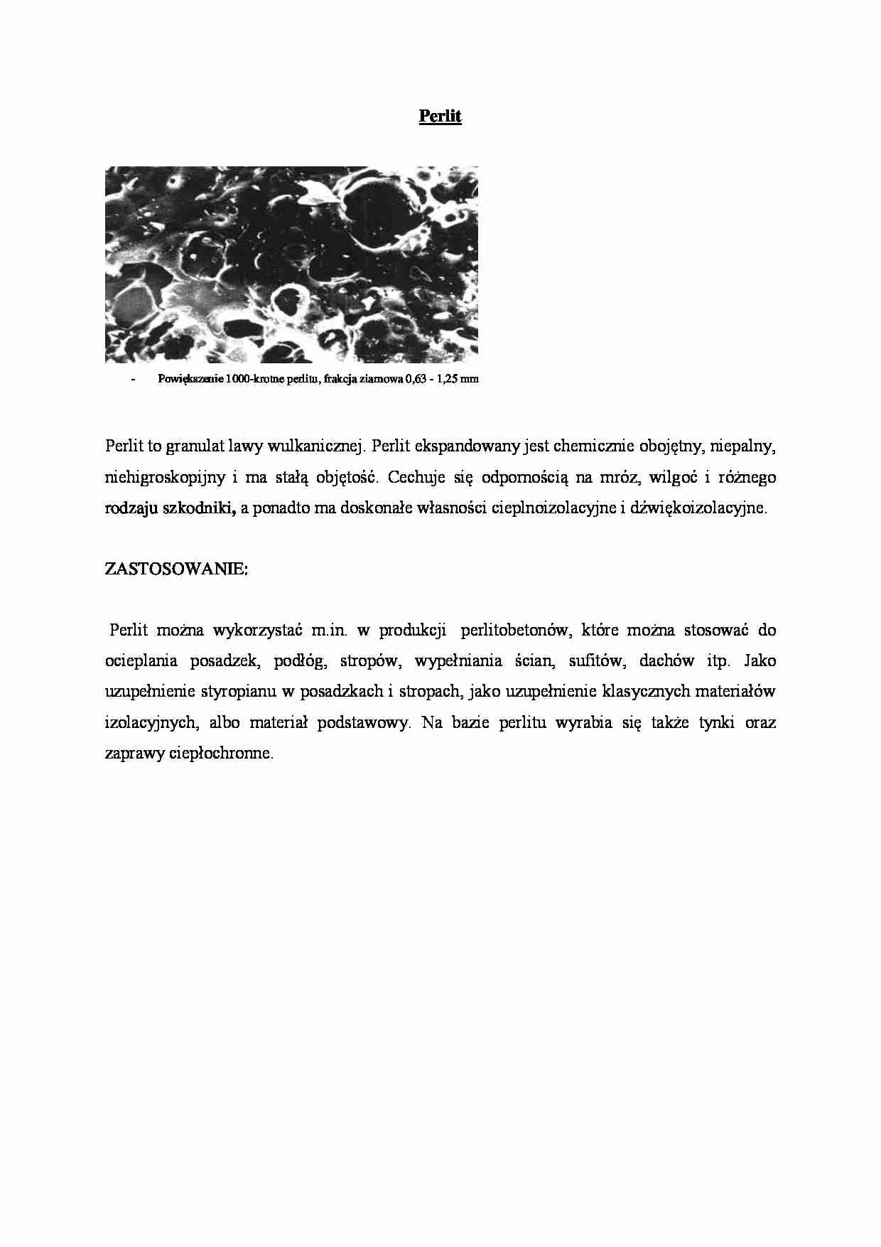 Perlit - omówienie  - strona 1