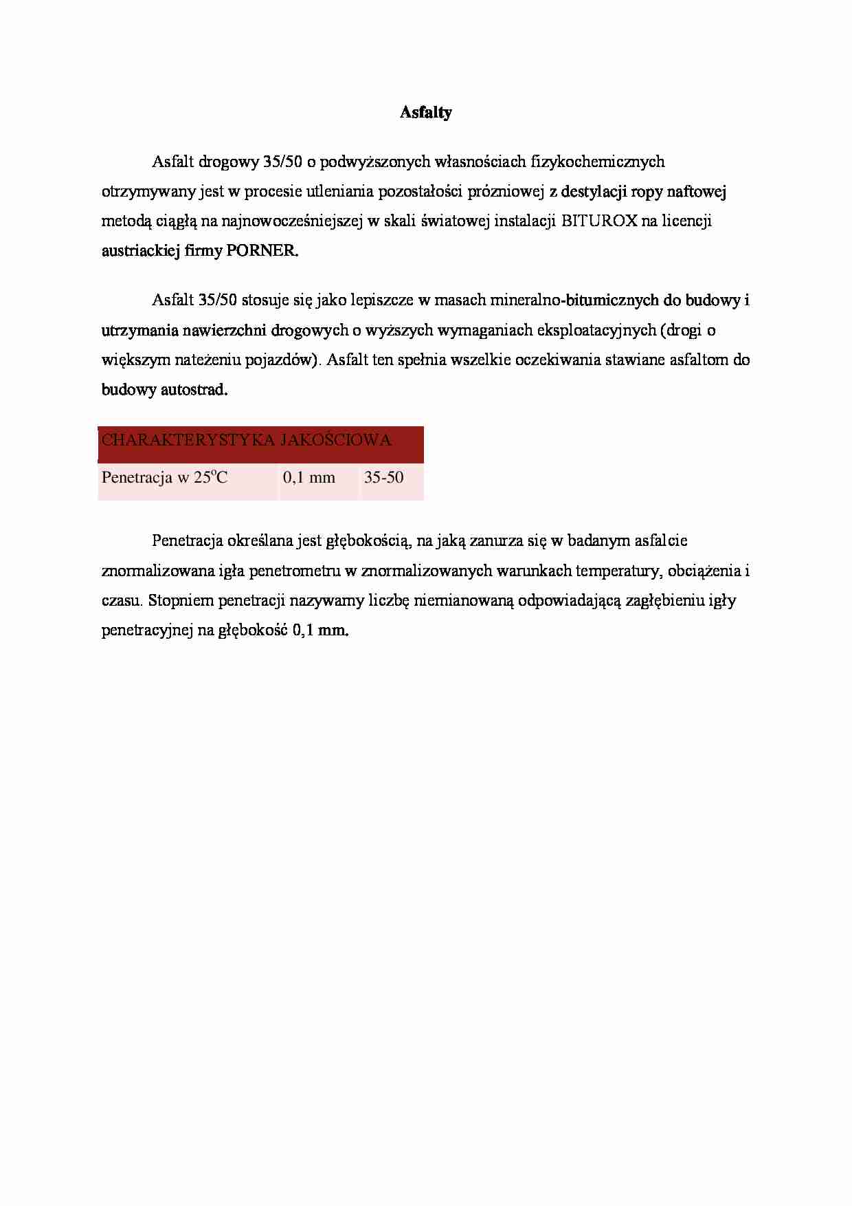 Asfalty - omówienie  - strona 1