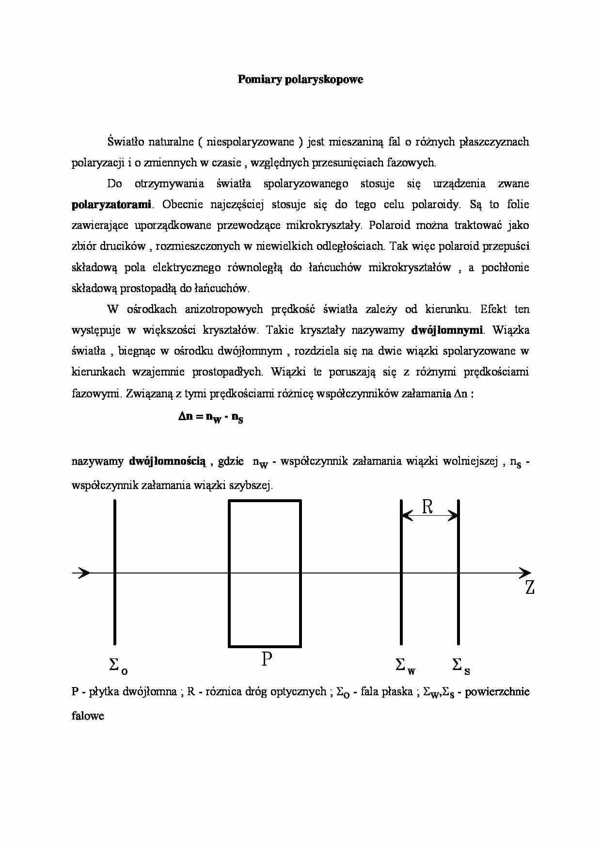 Pomiary polaryskopowe - omówienie  - strona 1