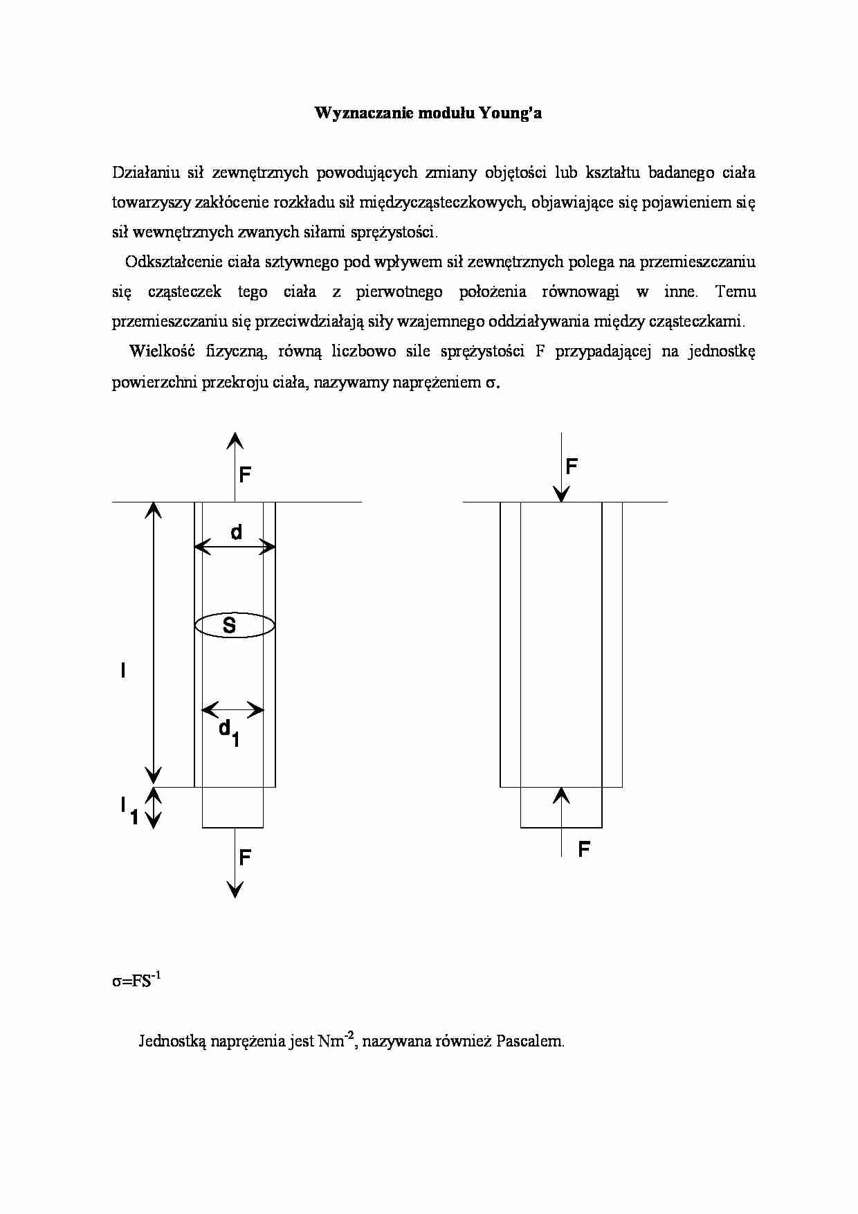 Wyznaczanie modułu Young'a - omówienei  - strona 1