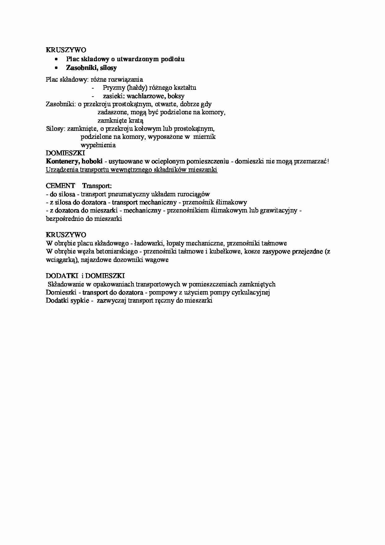 Kruszywo, dodatki - omówienie  - strona 1