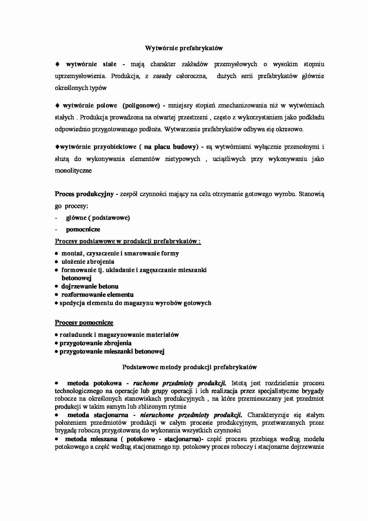 Wytwórnie prefabrykatów - omówienie  - strona 1