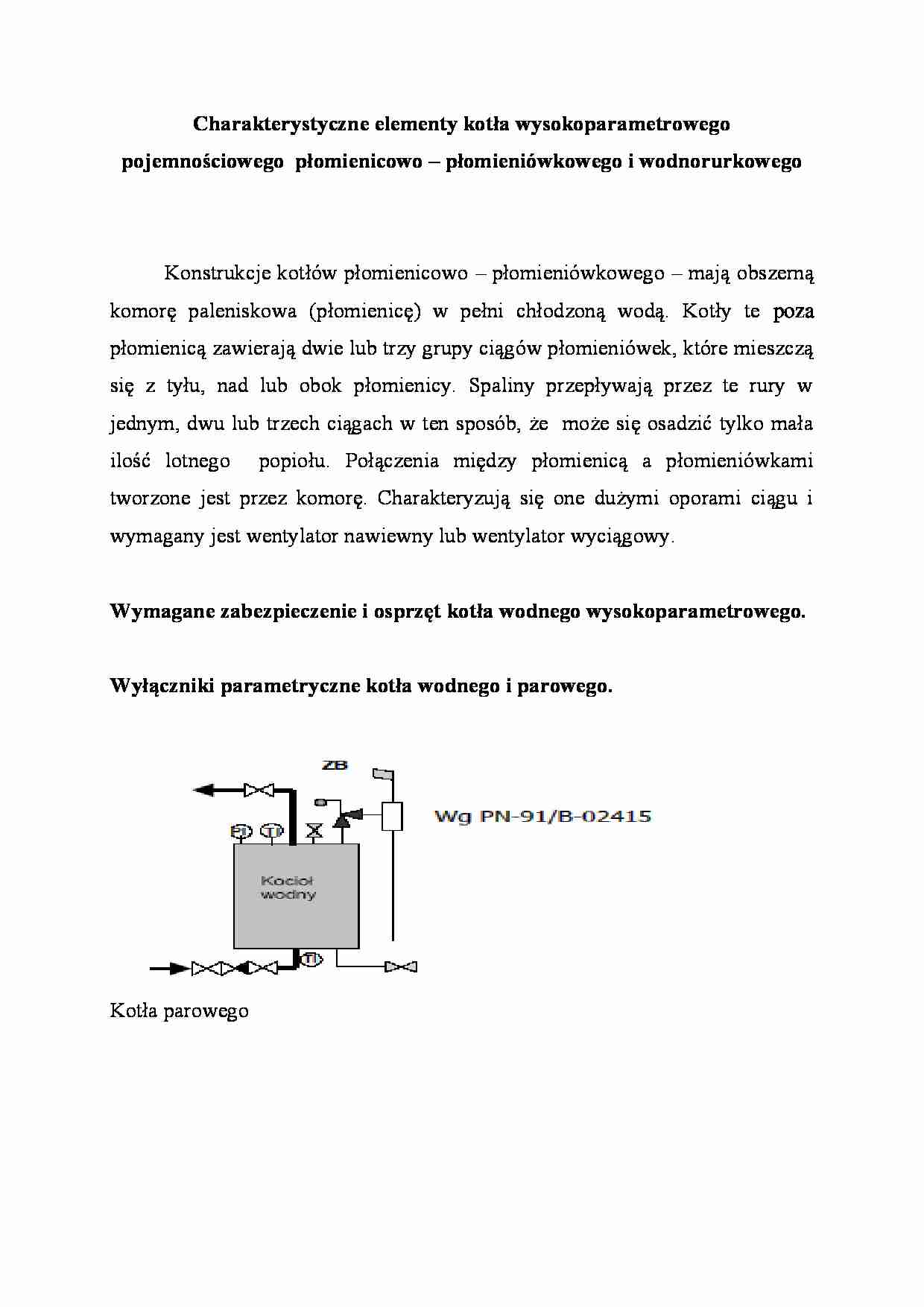 Charakterystyczne elementy kotła wysokoparametrowego - omówienie  - strona 1