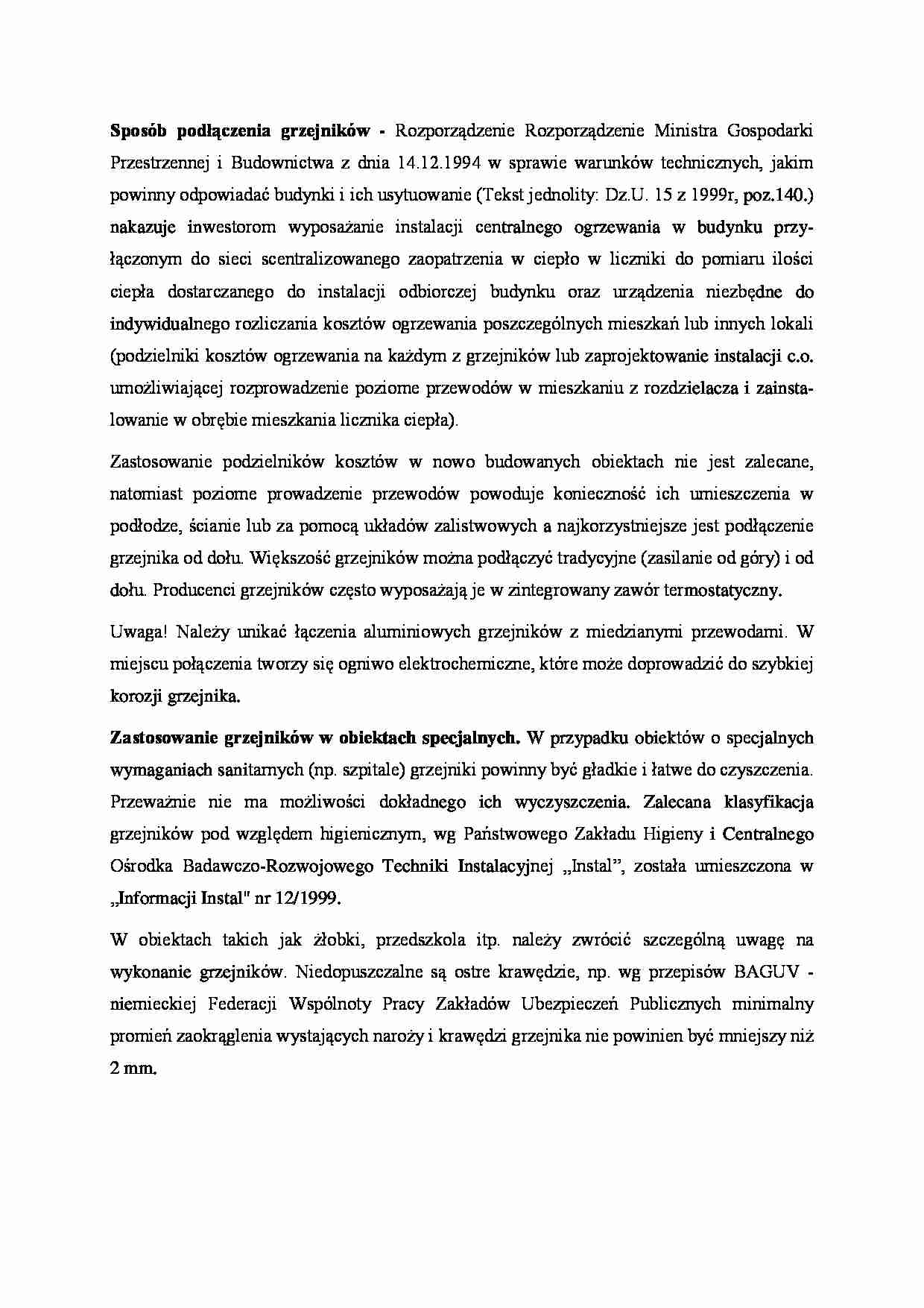 Sposób podłączenia grzejników - omówienie  - strona 1