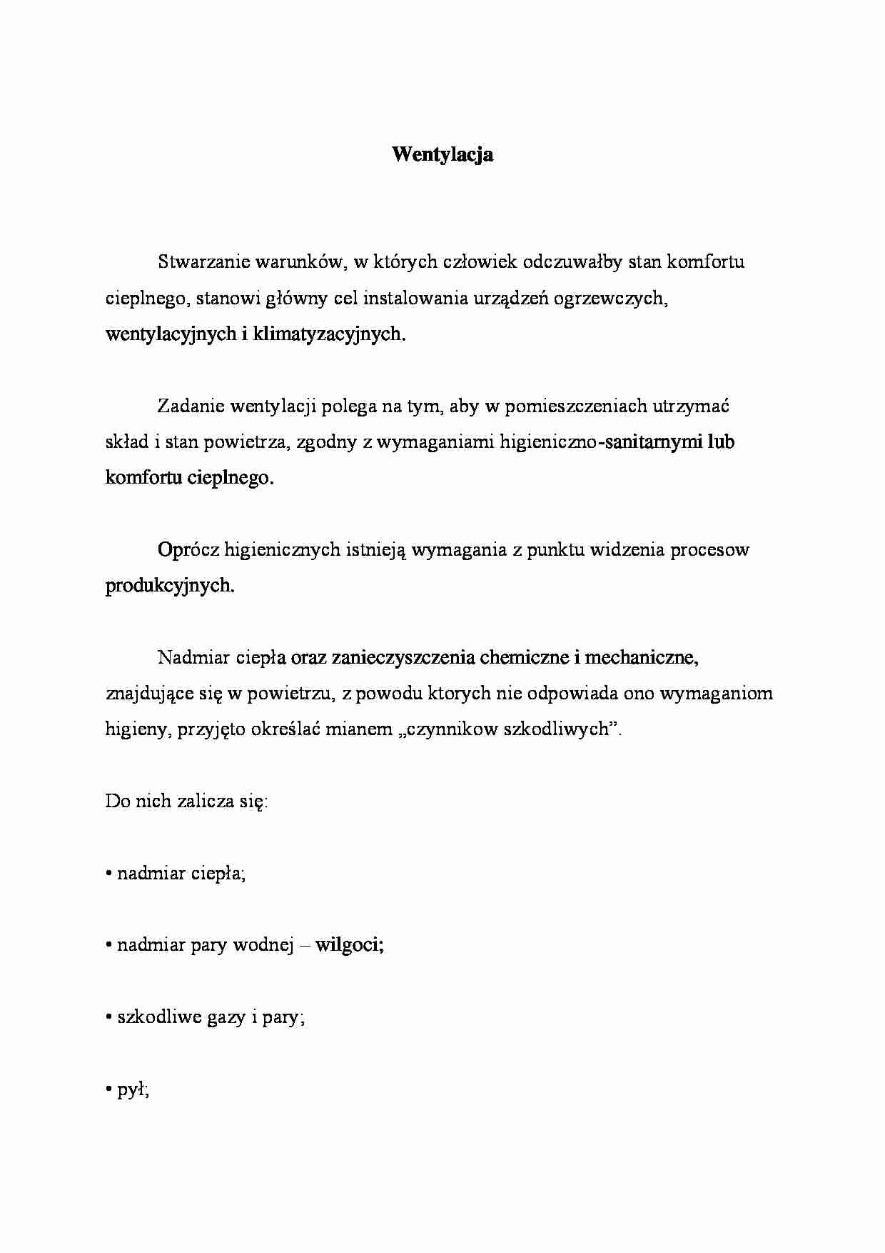 Wentylacja - omówienie  - strona 1